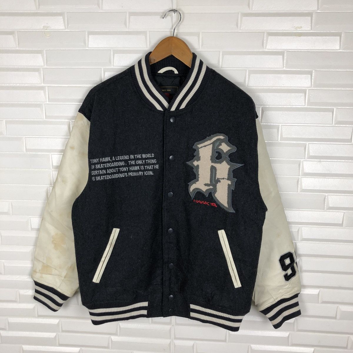 Tony Hawk × Vintage TONY HAWK SKATEBOARDING VARSITY JACKET Size US M / EU 48-50 / 2 - 1 Thumbnail