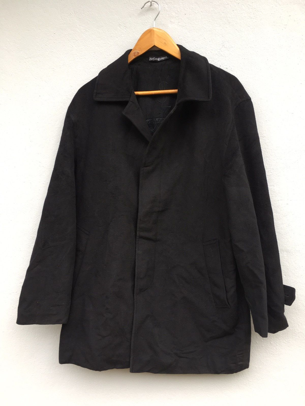 Yves Saint Laurent Yves Saint Lauren Wool Long Jacket Size US L / EU 52-54 / 3 - 1 Thumbnail