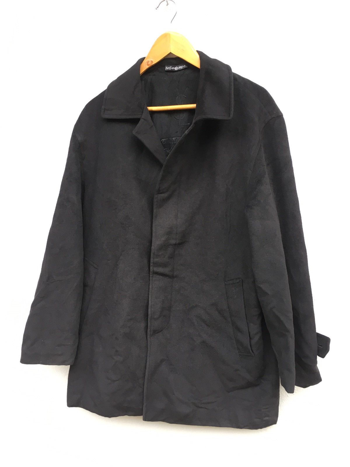 Yves Saint Laurent Yves Saint Lauren Wool Long Jacket Size US L / EU 52-54 / 3 - 3 Thumbnail
