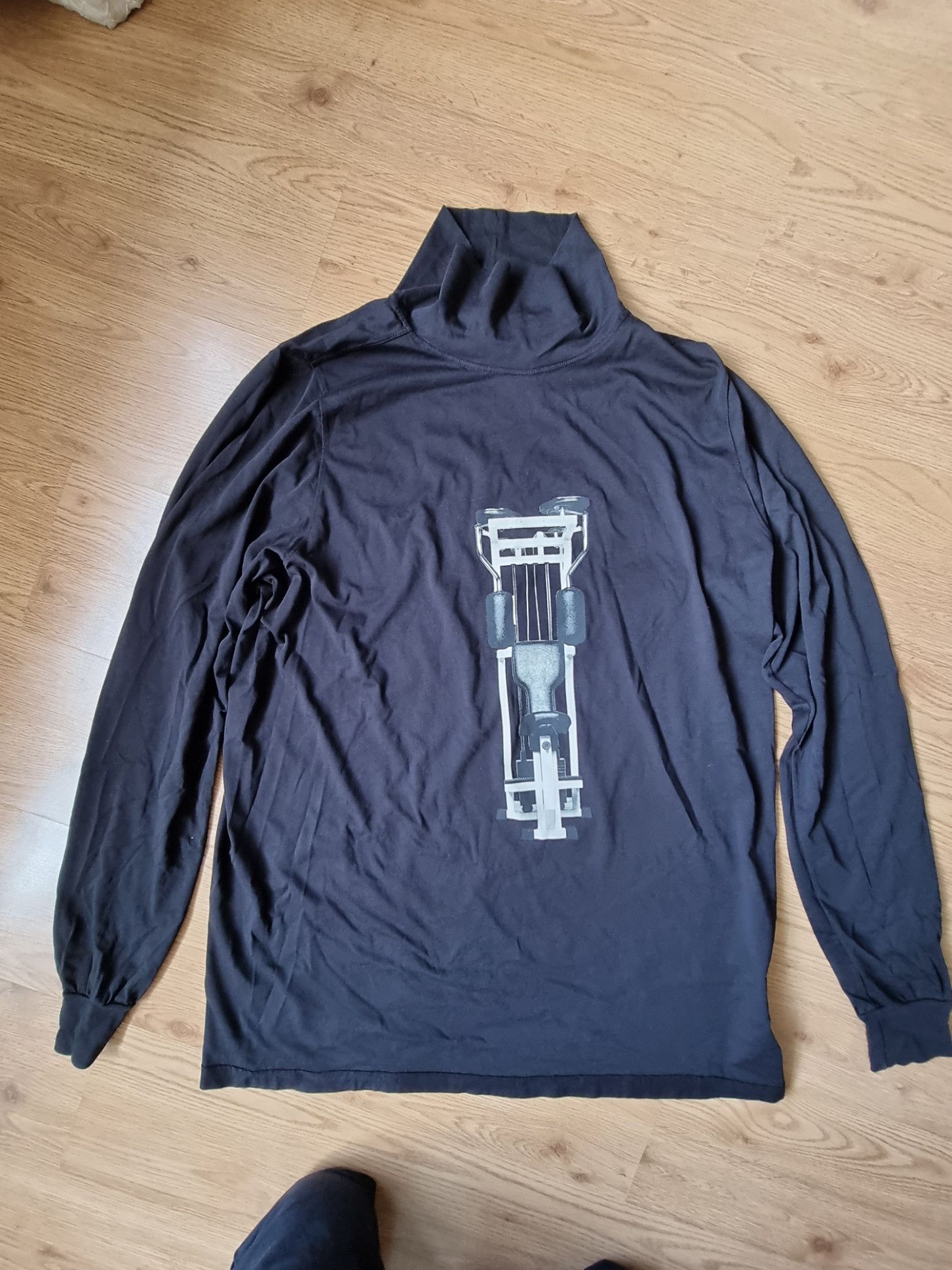 Pre-owned Rick Owens 2019 Drkshdw Surf Mock Neck Long Sleeve Tee In Black