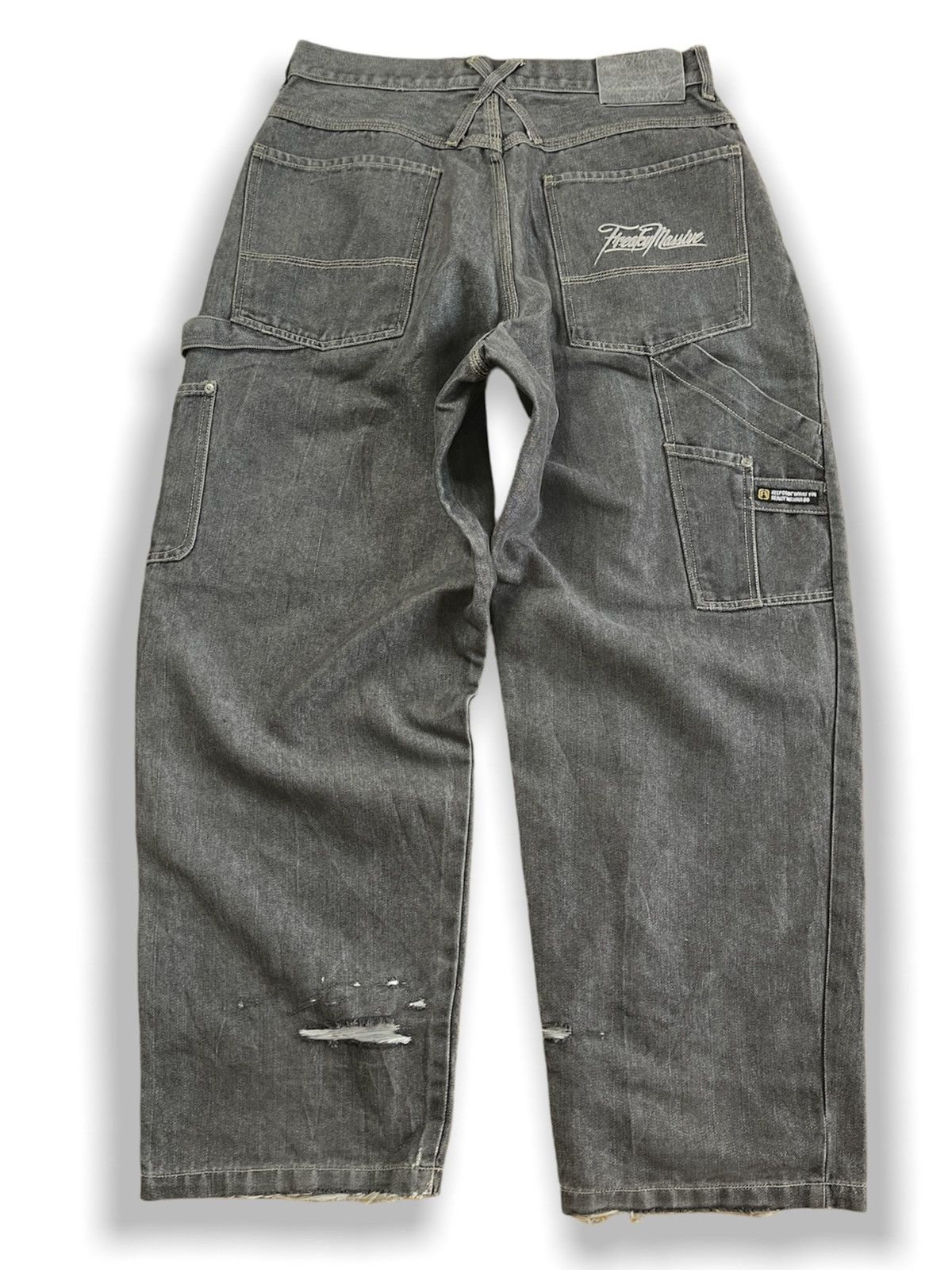 Vintage JNCO Grails Freaky Massive Baggy Denim Jeans Cargo Size US 34 / EU 50 - 12 Thumbnail