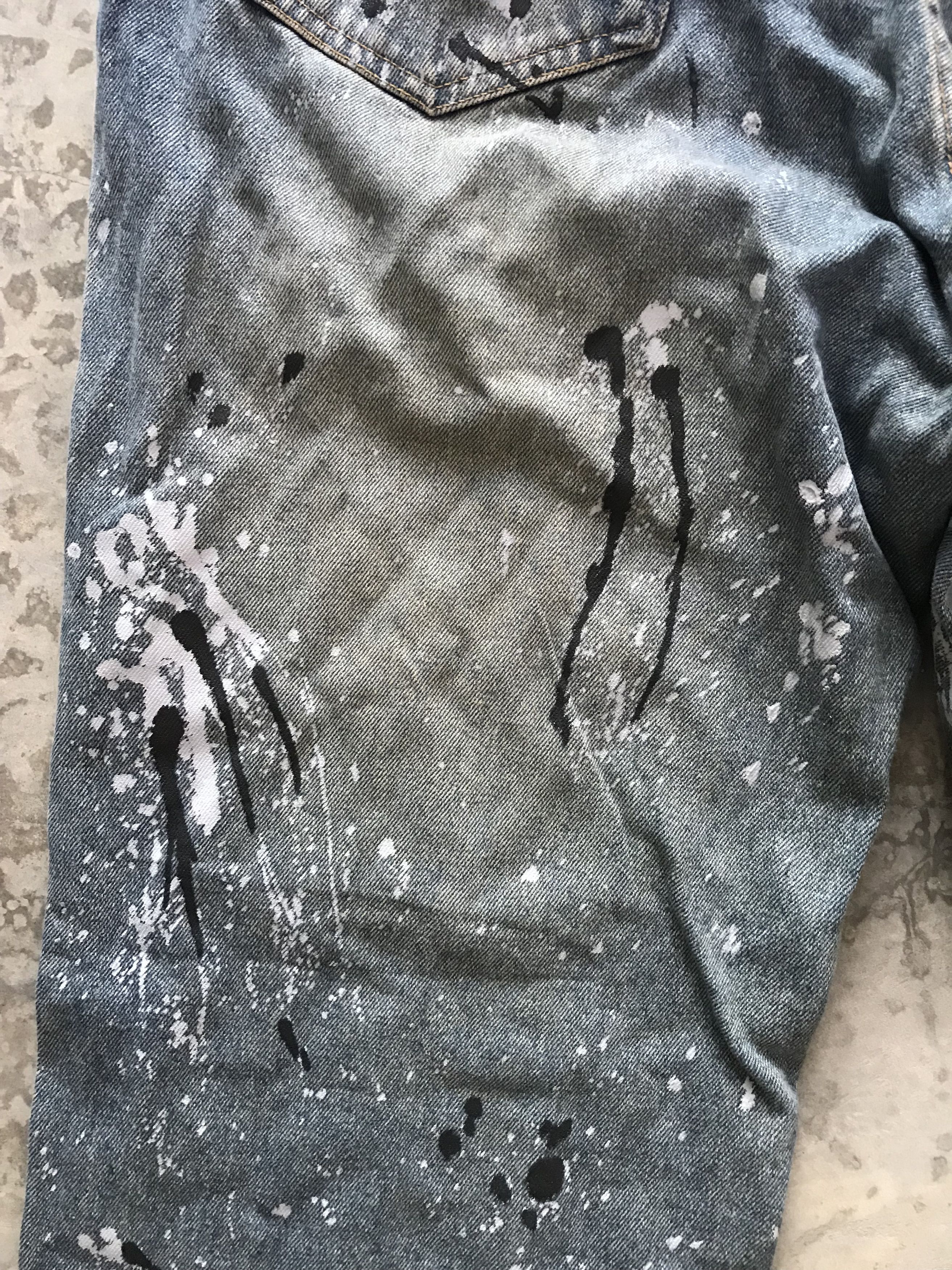 Japanese Brand AmorePuro Heavy Painter Splash Denim Size US 29 - 10 Thumbnail