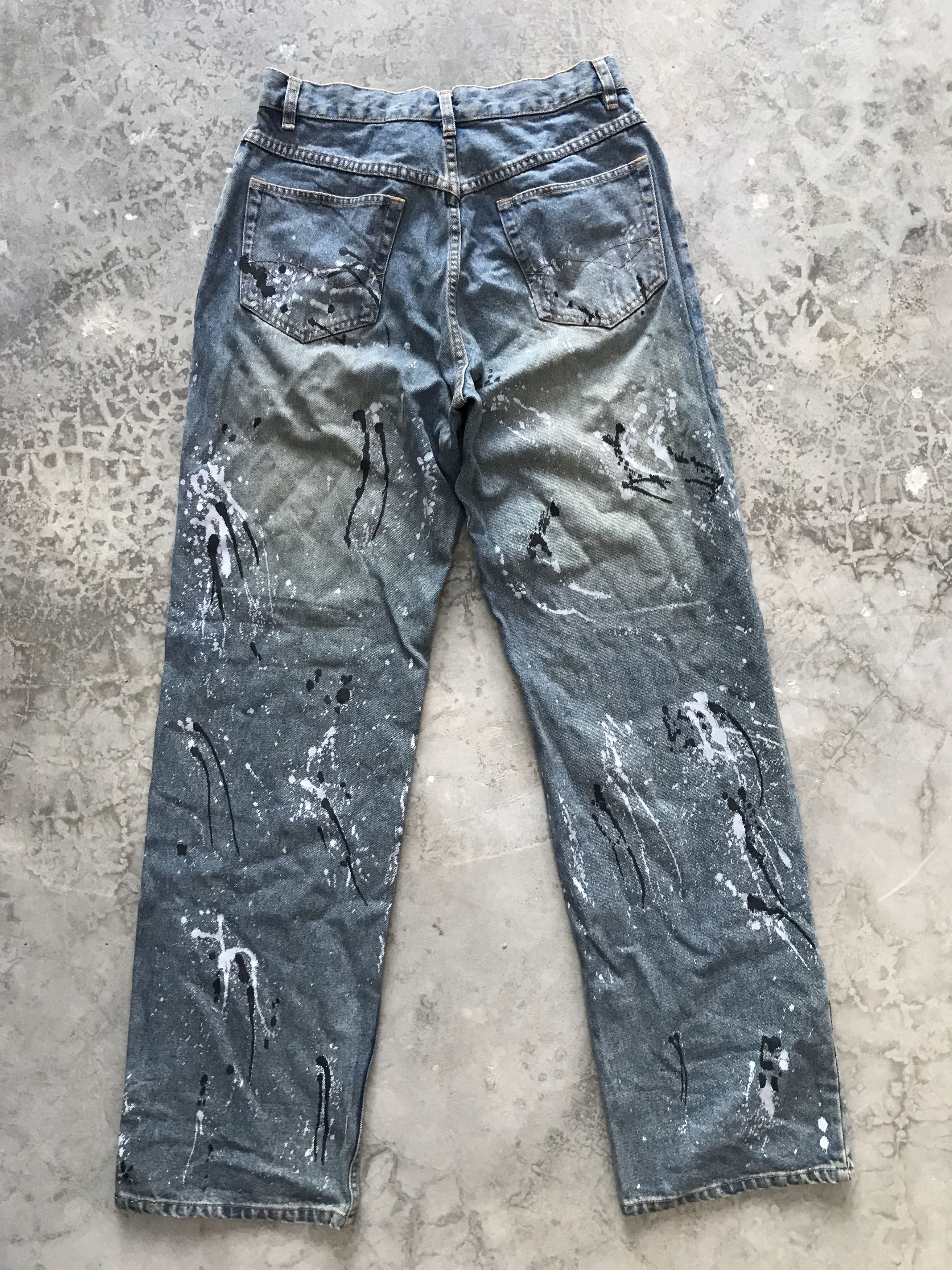 Japanese Brand AmorePuro Heavy Painter Splash Denim Size US 29 - 7 Thumbnail