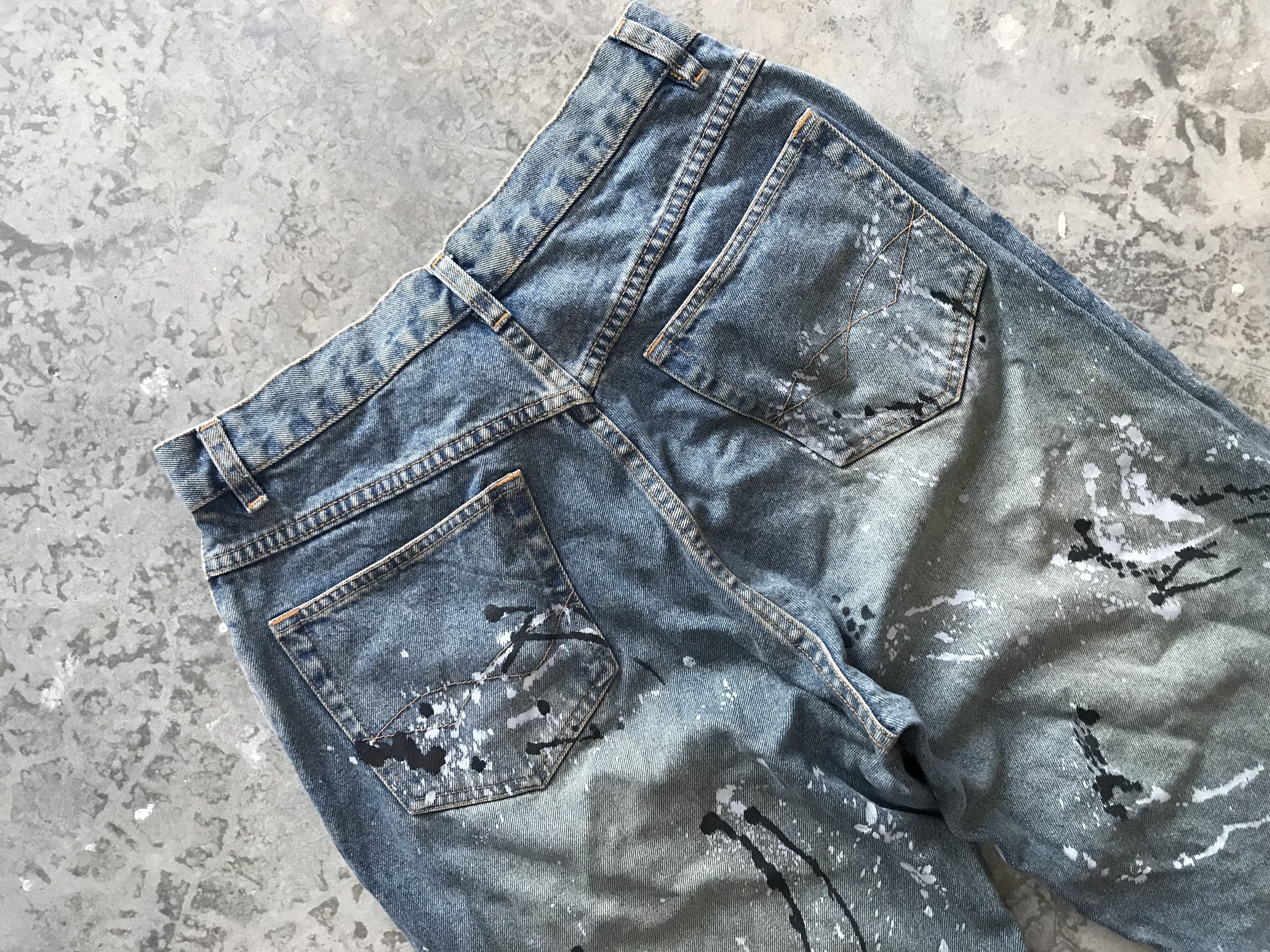 Japanese Brand AmorePuro Heavy Painter Splash Denim Size US 29 - 8 Thumbnail
