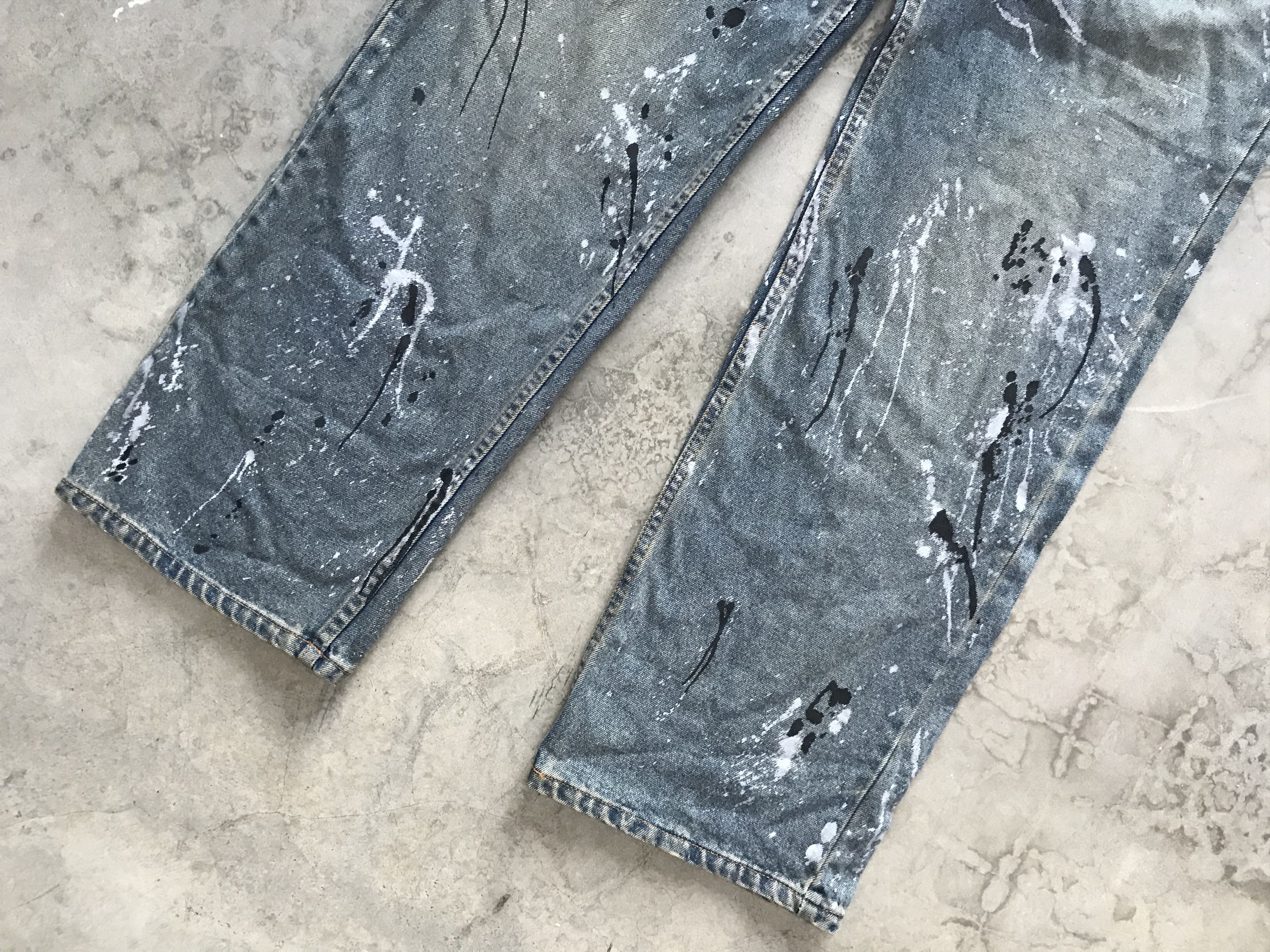 Japanese Brand AmorePuro Heavy Painter Splash Denim Size US 29 - 3 Thumbnail