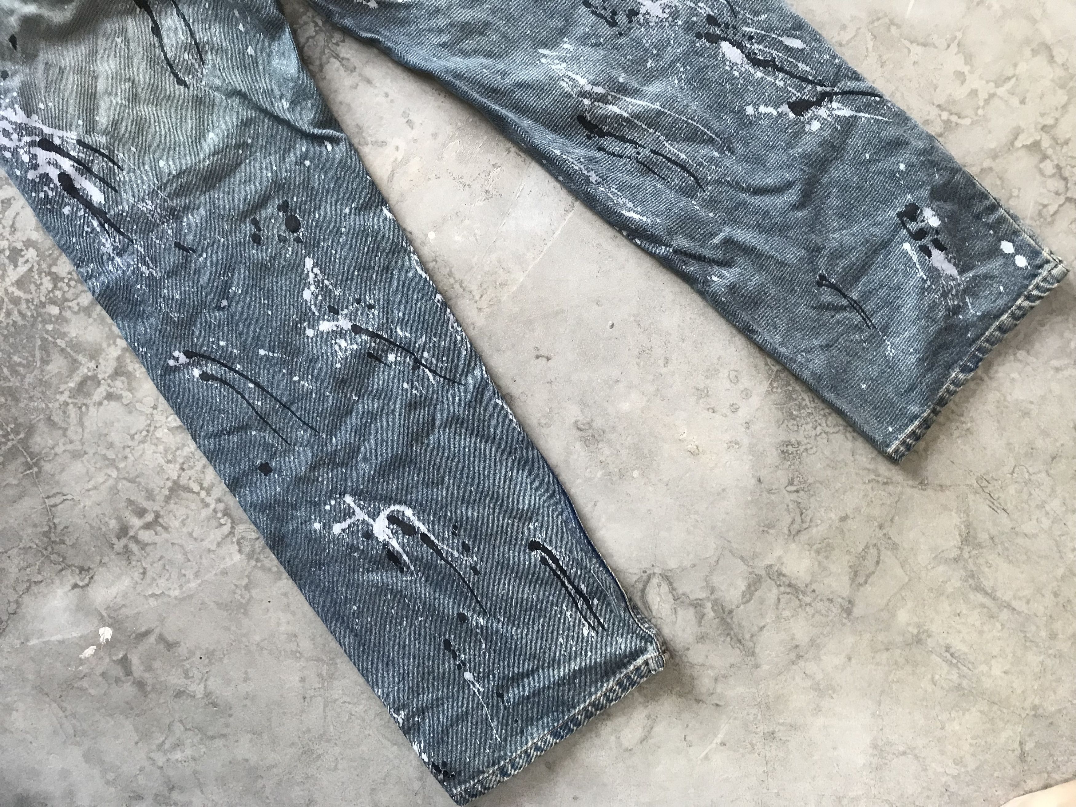 Japanese Brand AmorePuro Heavy Painter Splash Denim Size US 29 - 9 Thumbnail
