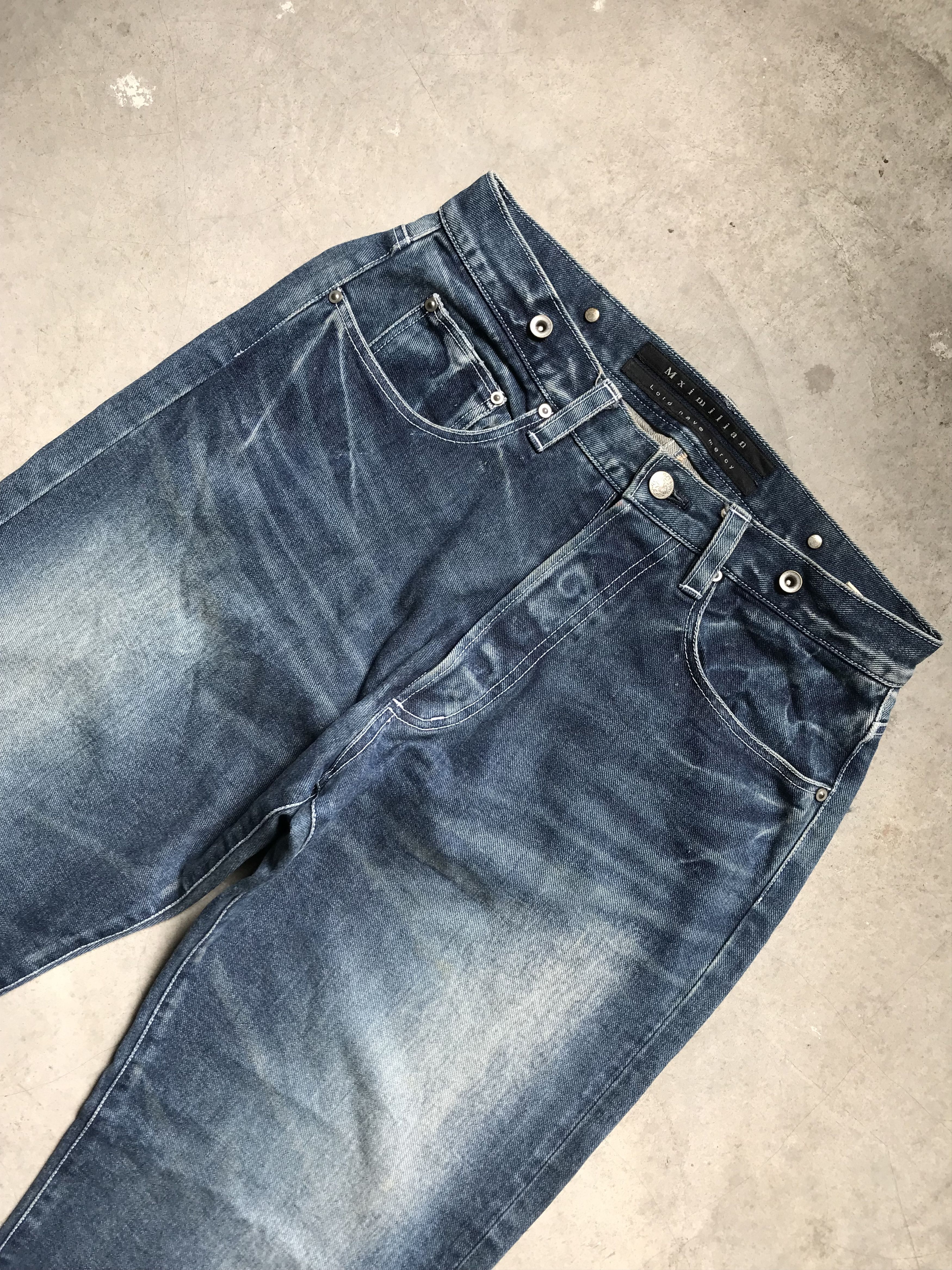 Japanese Brand Italian Japan Mximilian Designer Suspender Denim Size US 31 - 5 Thumbnail