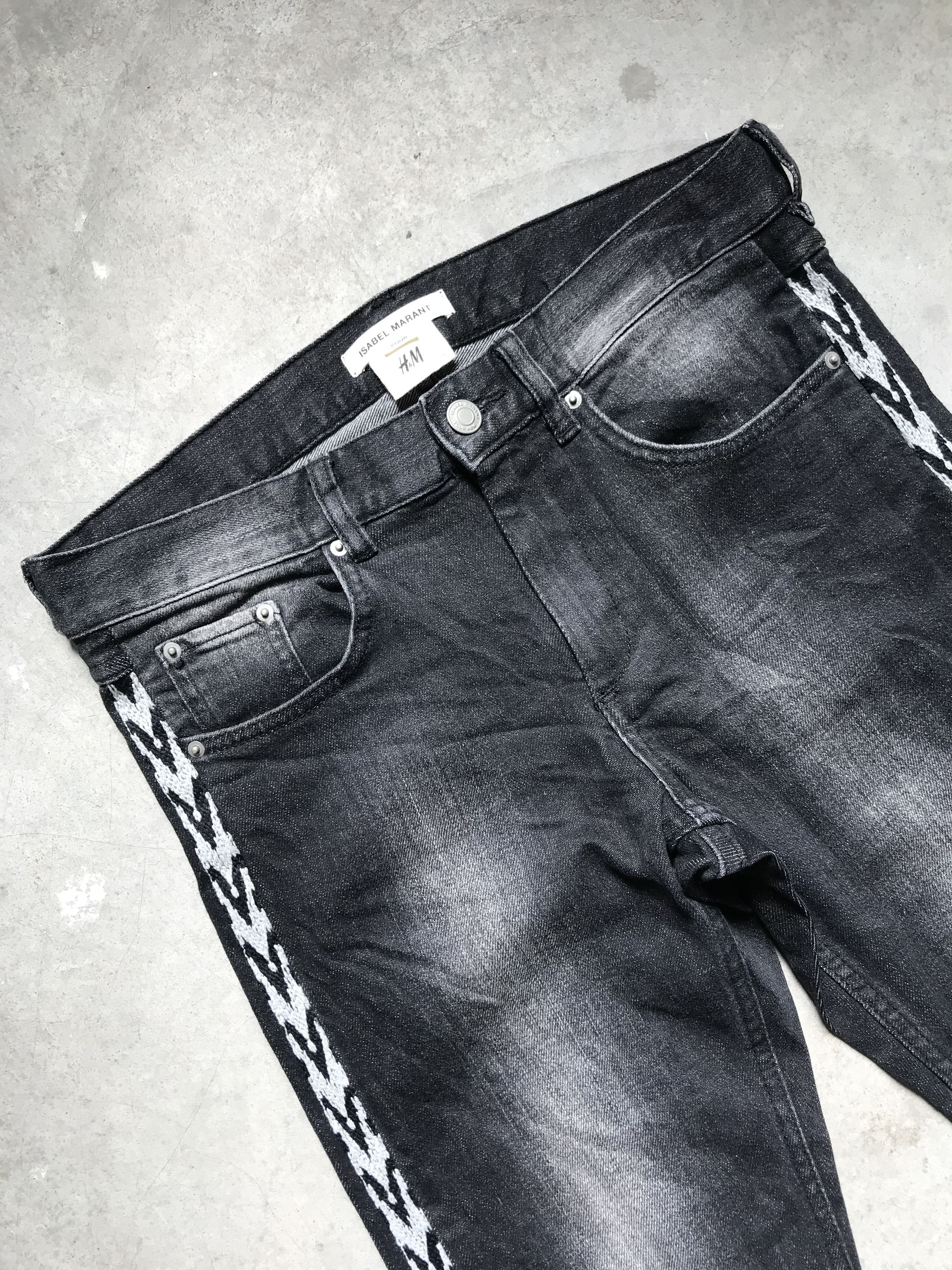 Designer × Isabel Marant WOMEN! ISABEL MARANTx HM Side Tape Skinny Denim Size 31" - 2 Thumbnail