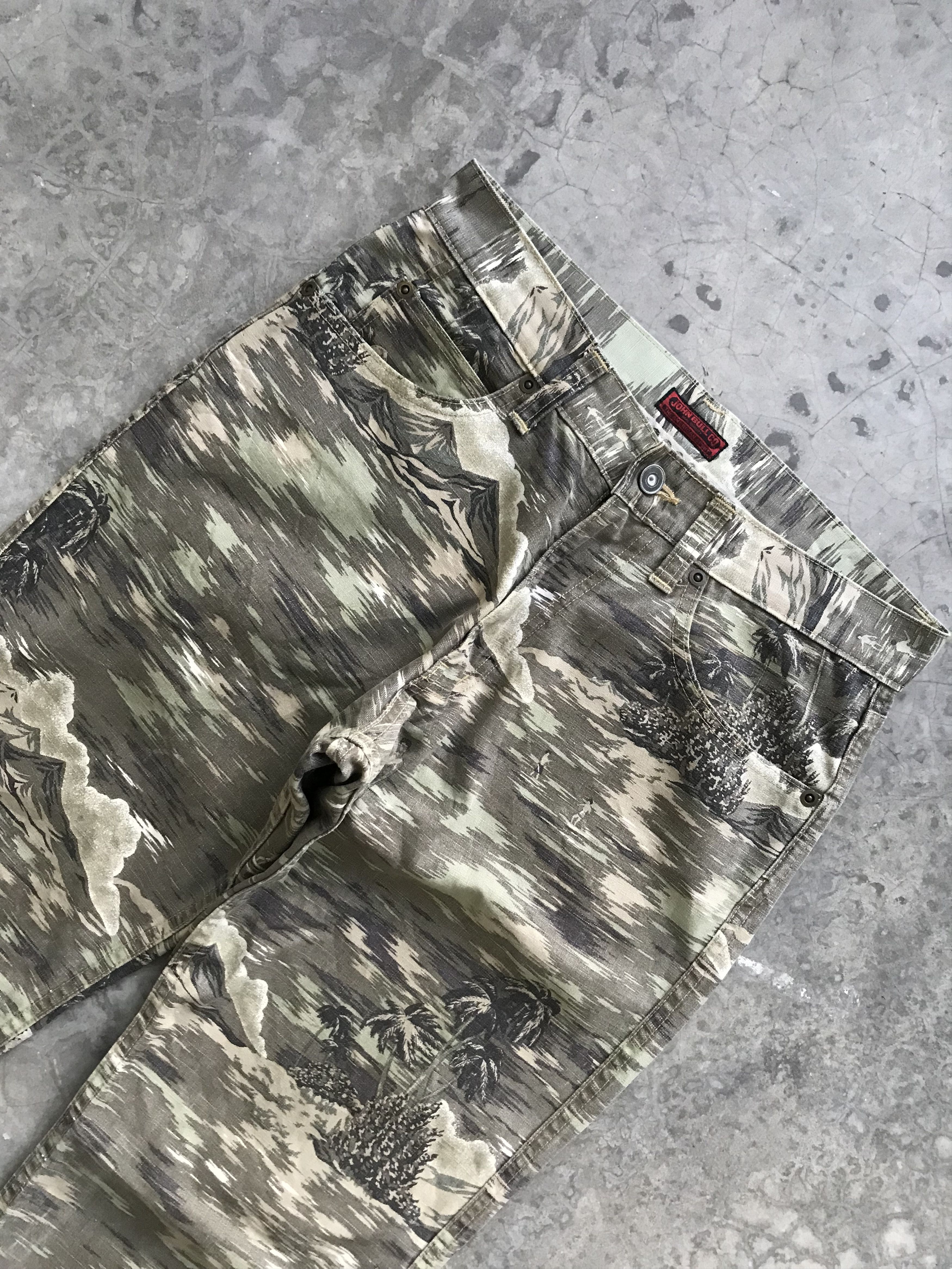 Japanese Brand × Johnbull 💥ART💥Vintage JOHNBULL Tropicamo Statement Pant Size US 29 - 2 Thumbnail