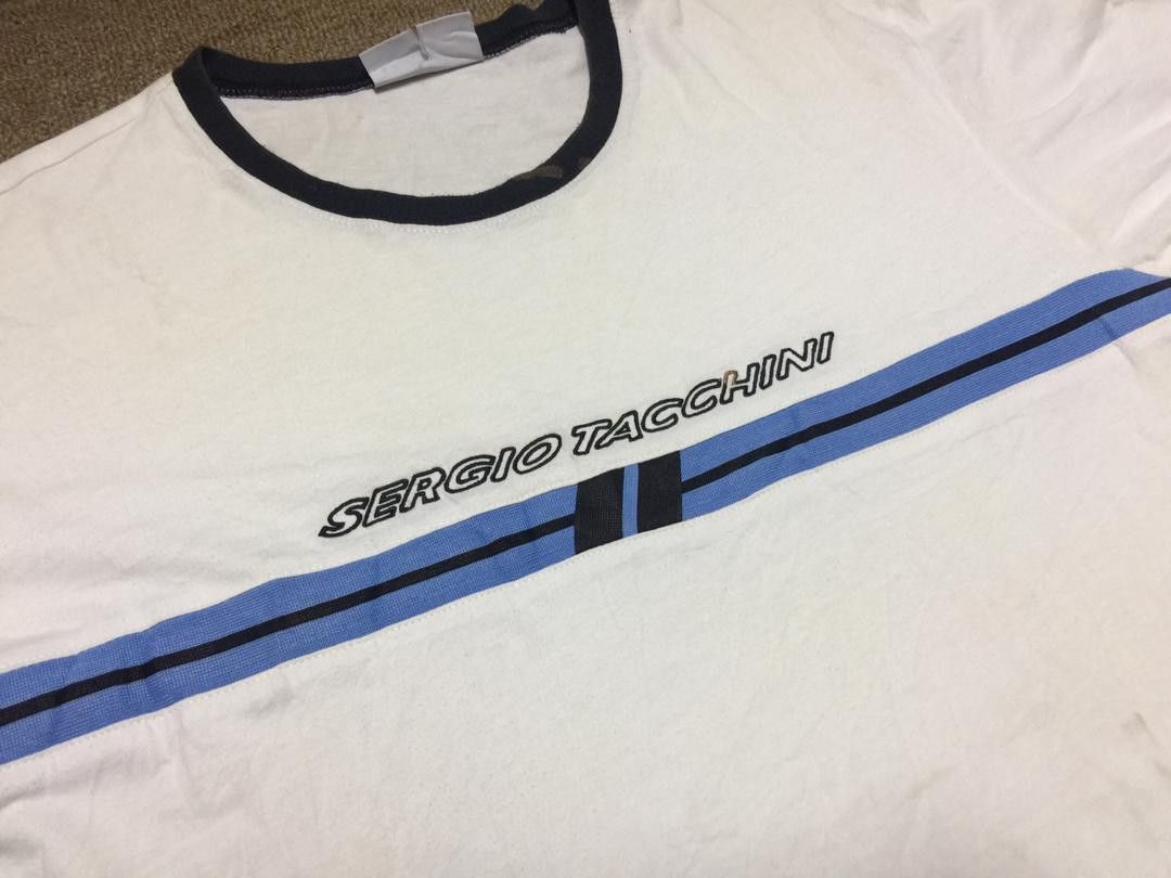 Japanese Brand × Sergio Tacchini × Vintage Vintage Sergio Tacchini Ringer White Colour Shirt Size US L / EU 52-54 / 3 - 6 Thumbnail