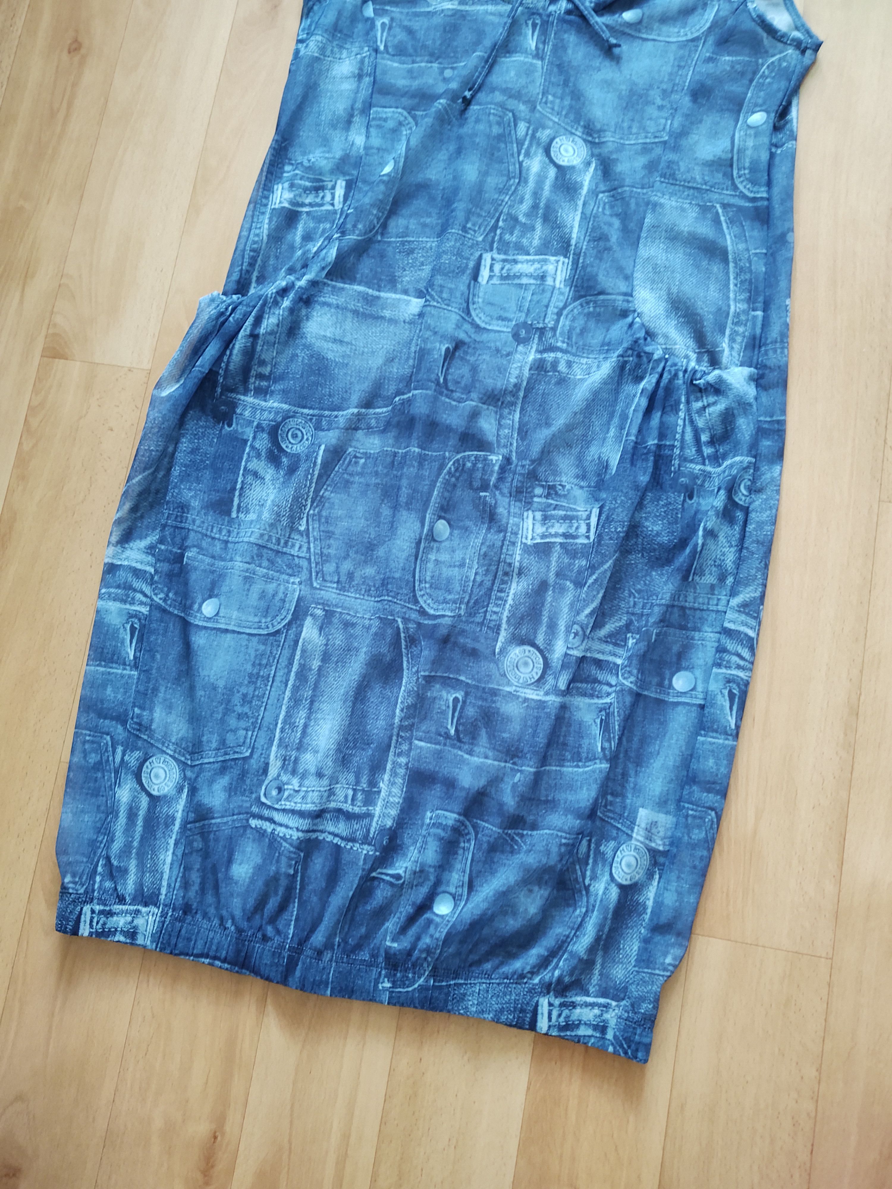 Other y2k mesh hooded long top denim pattern sz M Size M / US 6-8 / IT 42-44 - 4 Thumbnail