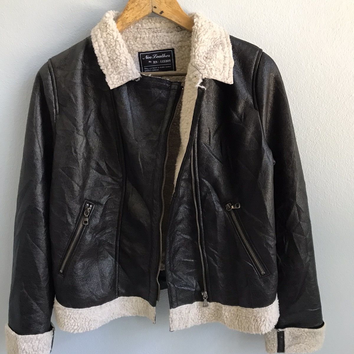 Designer × GU × Lemaire Synthetic Neo Leather uniqlo peacoat jacket wool lining Size US S / EU 44-46 / 1 - 6 Thumbnail