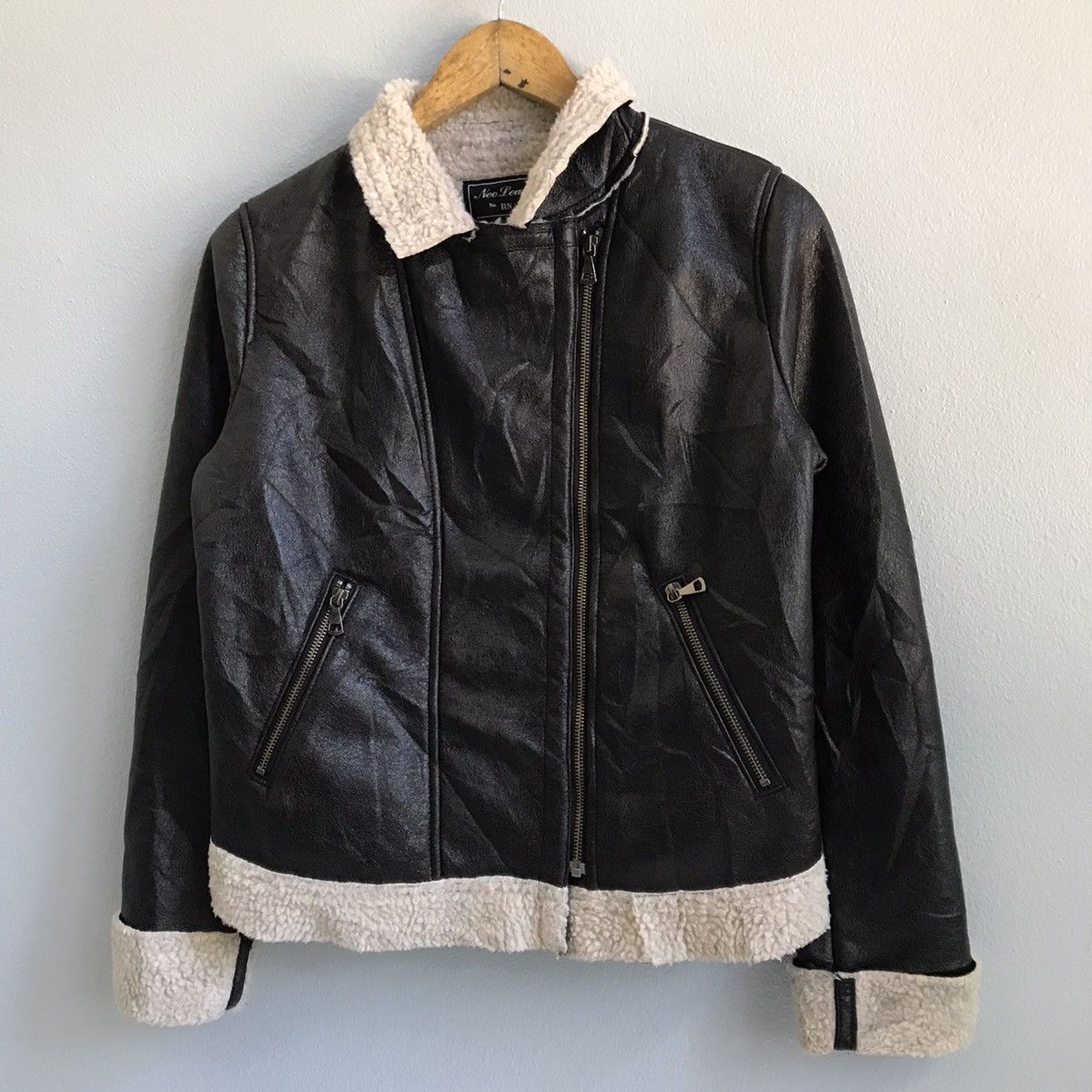 Designer × GU × Lemaire Synthetic Neo Leather uniqlo peacoat jacket wool lining Size US S / EU 44-46 / 1 - 4 Thumbnail