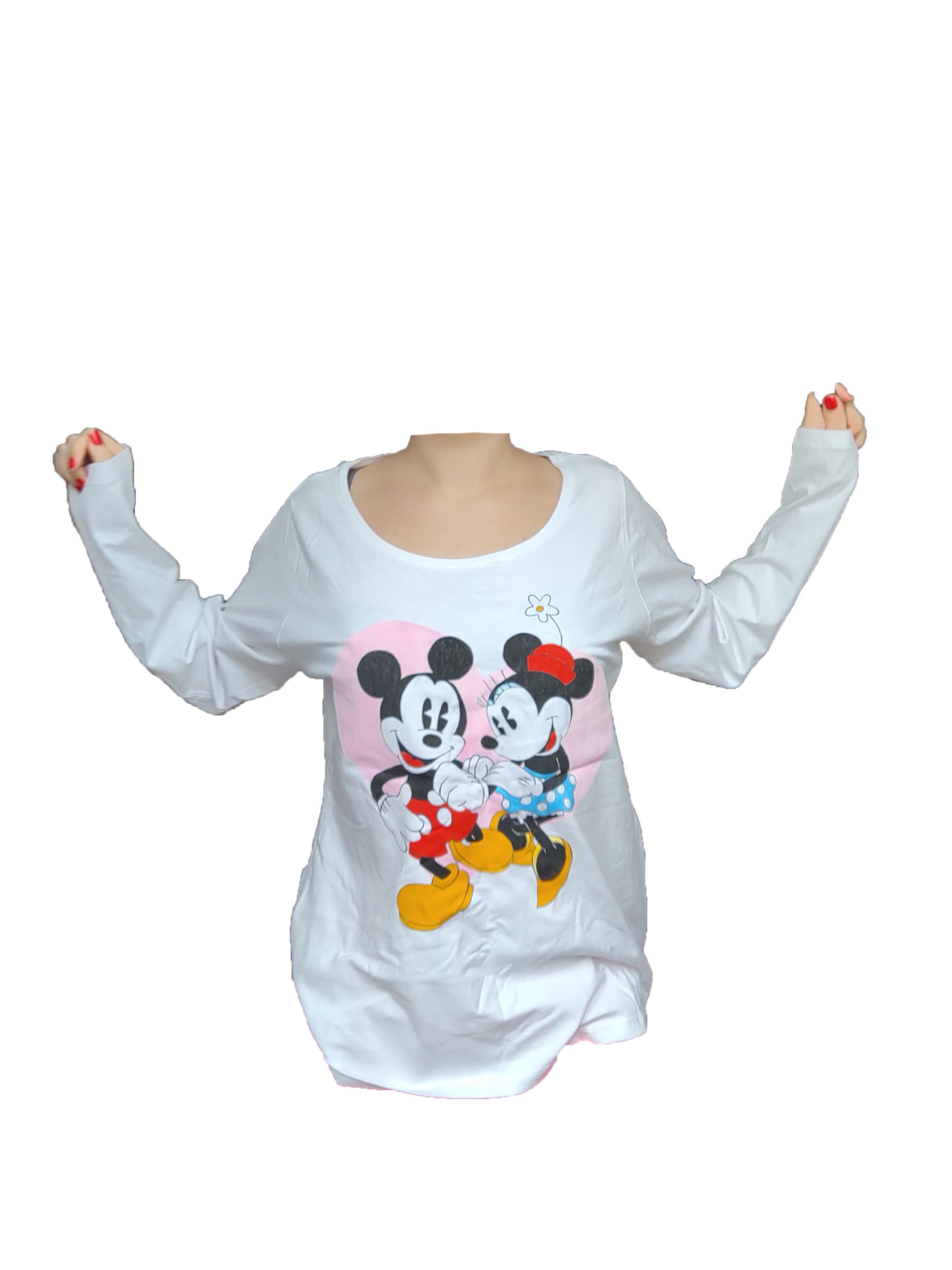 Handmade Handpainted white longsleeve sz M Size M / US 6-8 / IT 42-44 - 1 Thumbnail