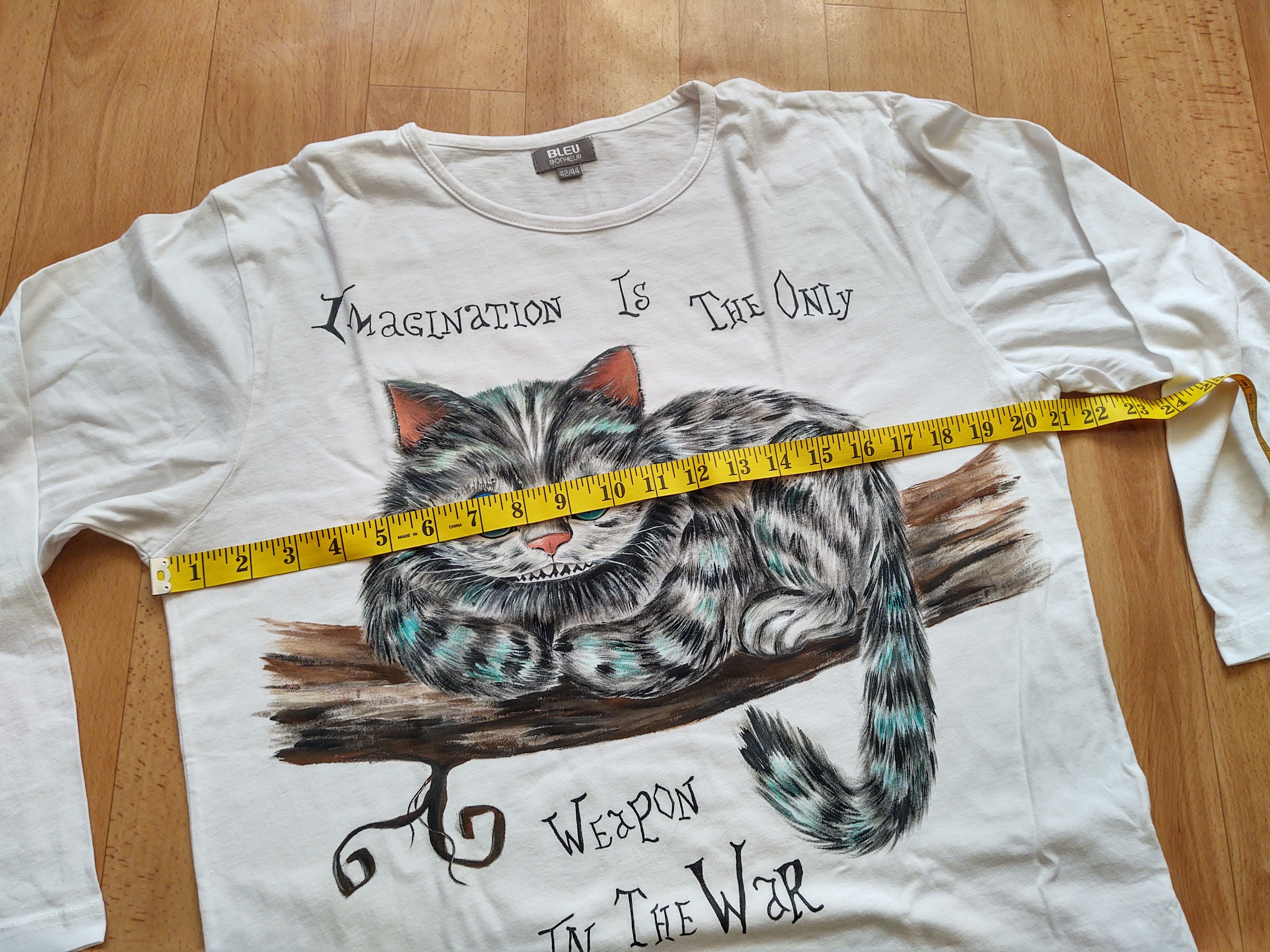 Handmade White longsleeve sz M Cheshire cat cute longsleeve Size M / US 6-8 / IT 42-44 - 4 Thumbnail