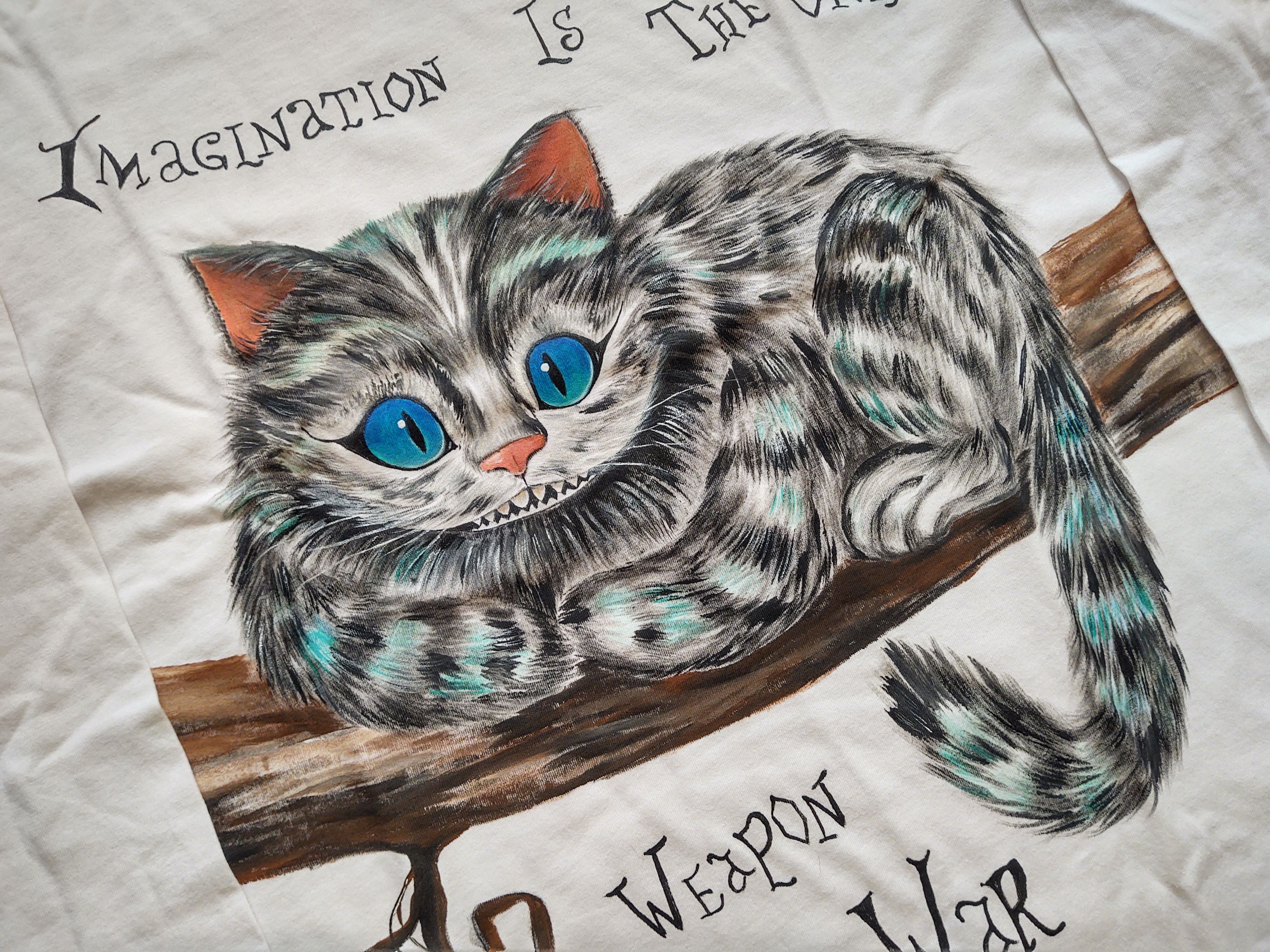 Handmade White longsleeve sz M Cheshire cat cute longsleeve Size M / US 6-8 / IT 42-44 - 6 Thumbnail