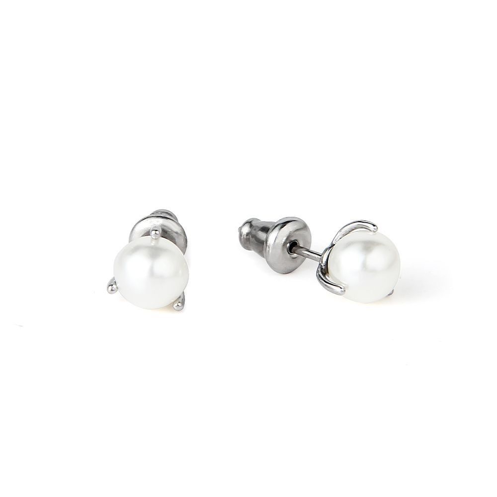 Jewelry × Vintage White Pearl Couple Fashion Stud Earrings Size ONE SIZE - 3 Thumbnail