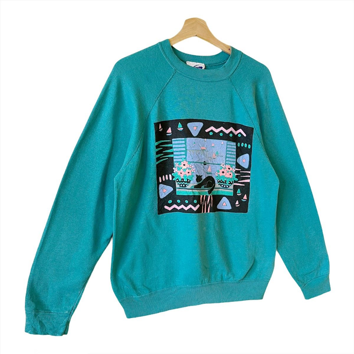 Vintage Vintage 90’s Art Design Crewneck Sweatshirt Size M Size US M / EU 48-50 / 2 - 2 Thumbnail