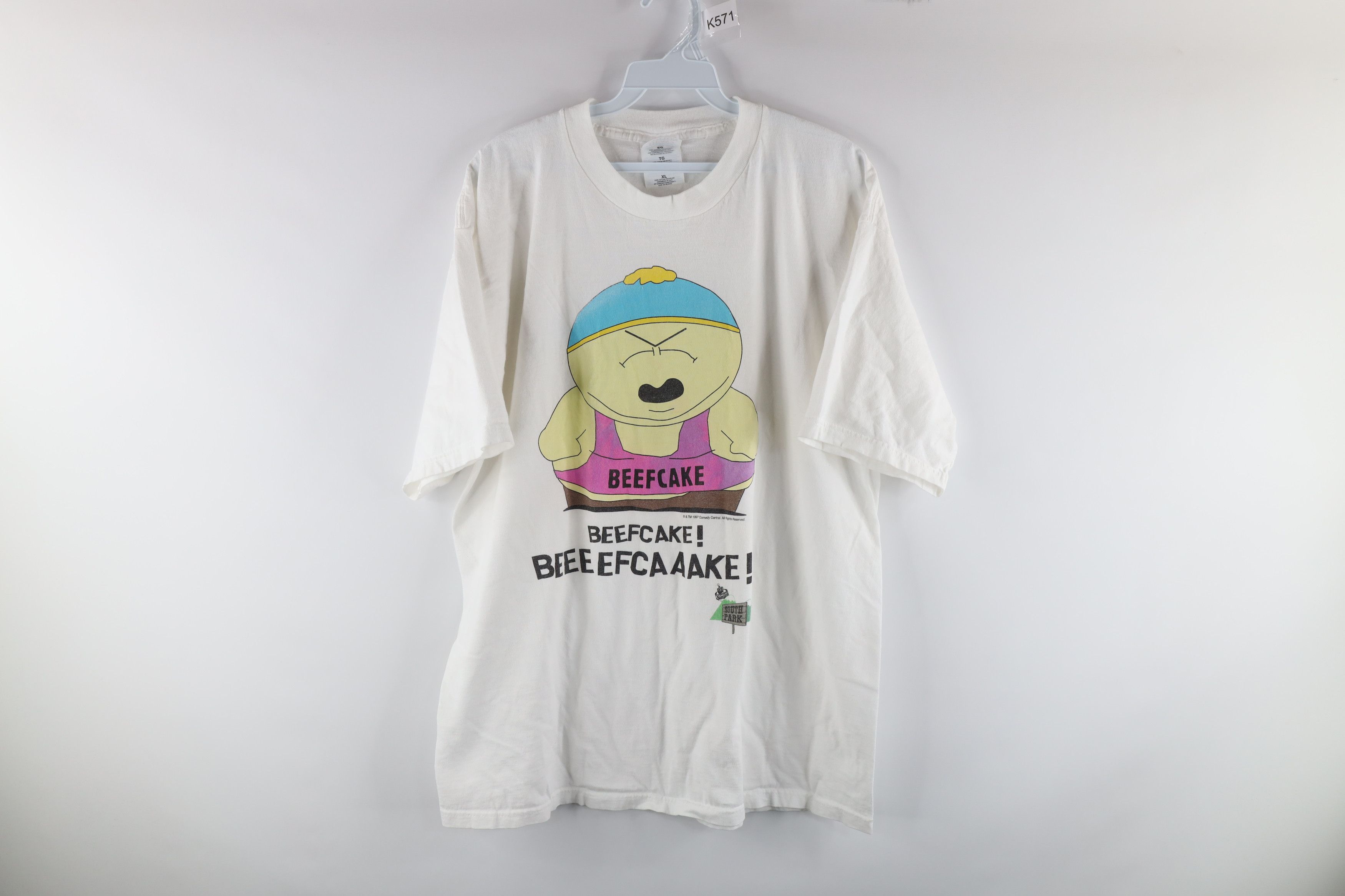 Vintage Vintage 90s South Park Beefcake Short Sleeve T-Shirt Size US XL / EU 56 / 4 - 1 Thumbnail