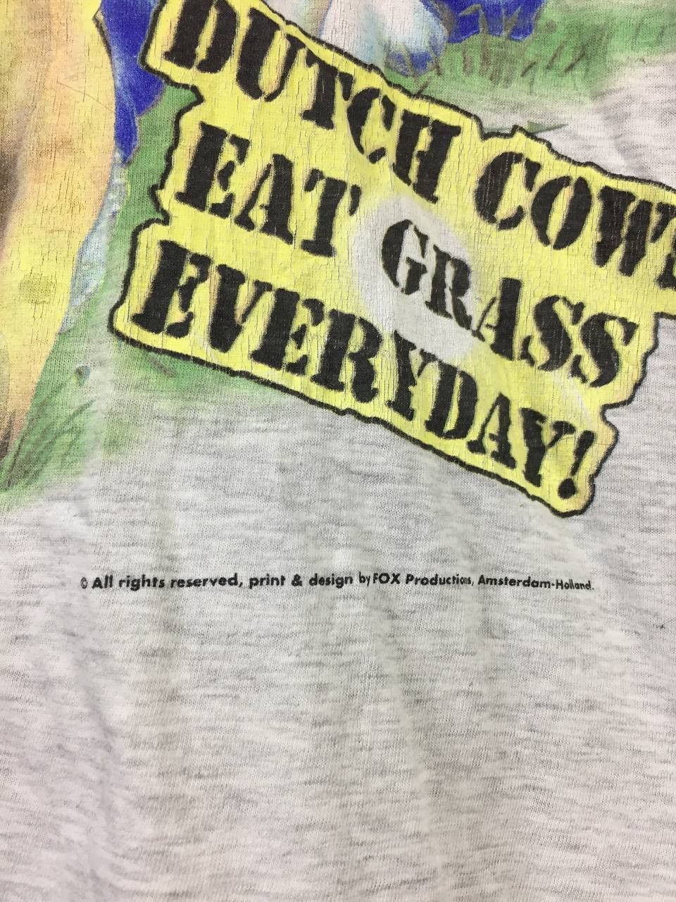 Vintage 90s Dutch Cow Eat Grass Everyday Blunt Smoke Amsterdam Tee Size US L / EU 52-54 / 3 - 5 Thumbnail