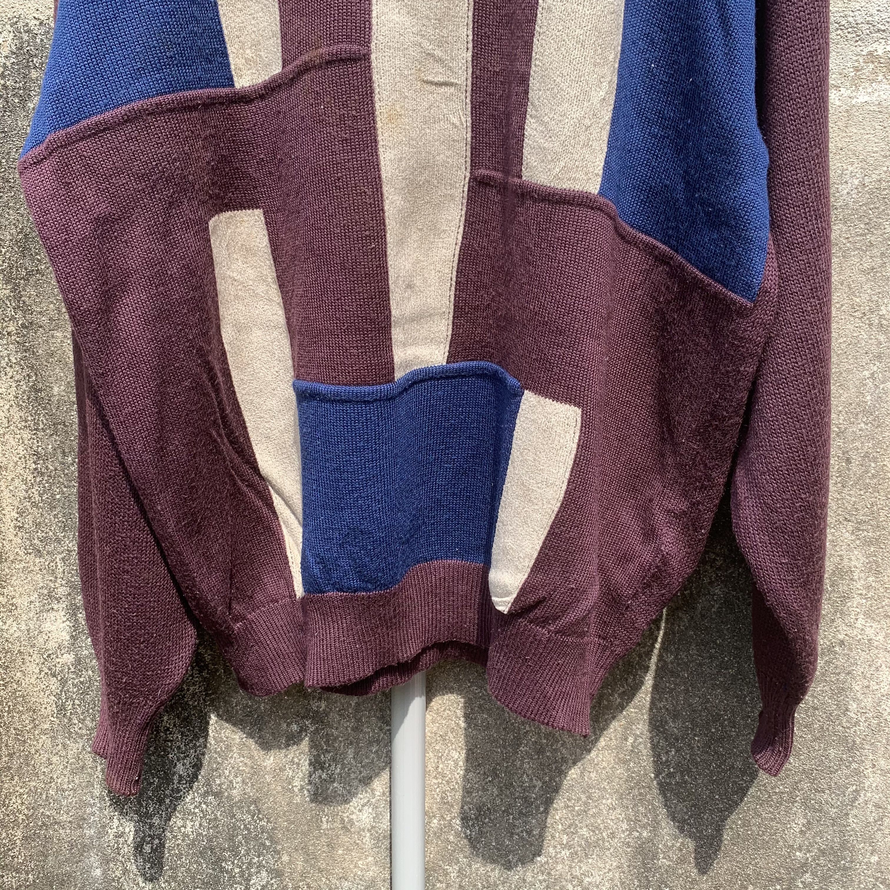 Tornado Mart Vintage Sole D’Oro Knit PatchworkStyle Jumper Baggy Sweater Size US L / EU 52-54 / 3 - 2 Thumbnail