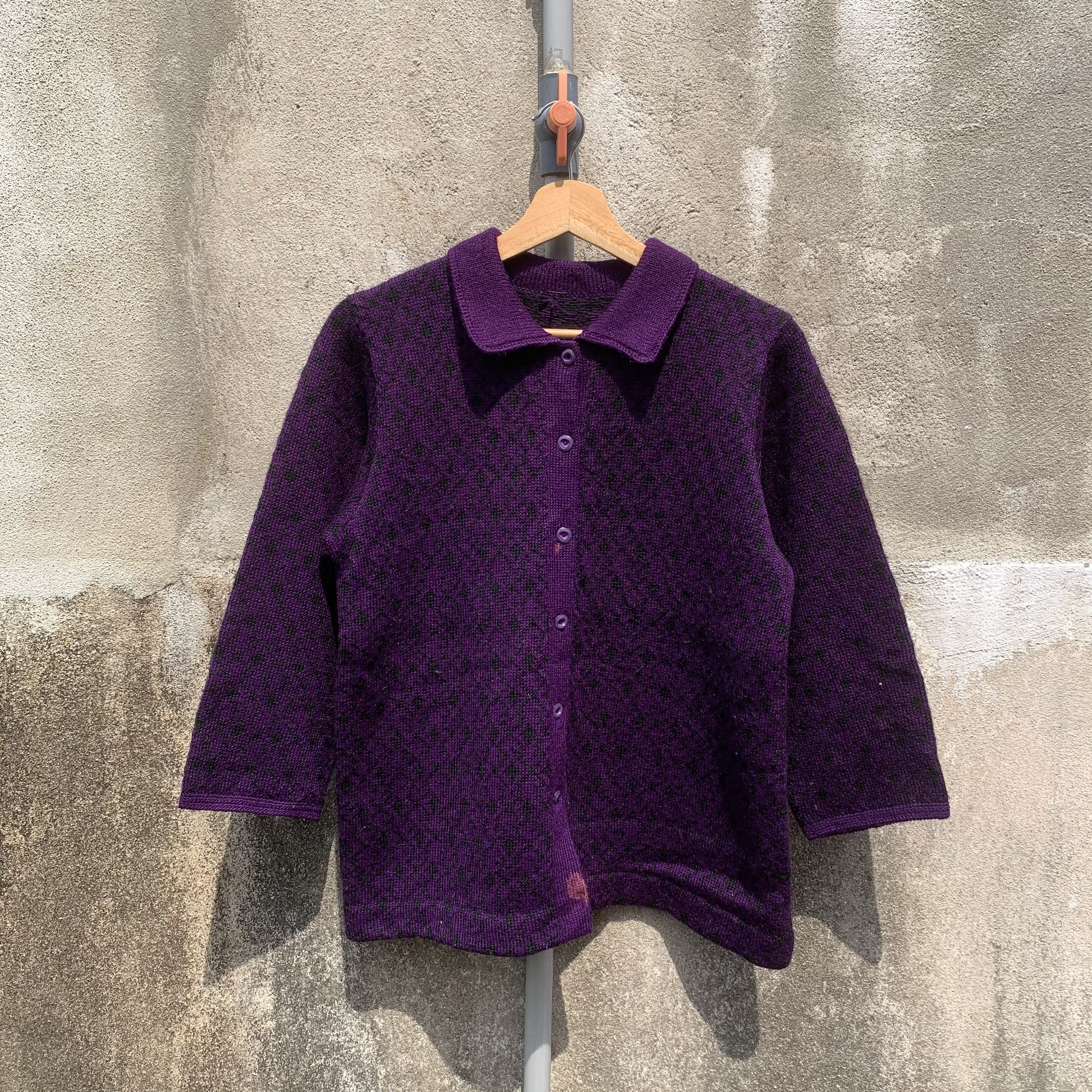 Aran Isles Knitwear Cropped Cardigan Japanese Knit Jumper Pullover Art Sweater Size US S / EU 44-46 / 1 - 1 Thumbnail