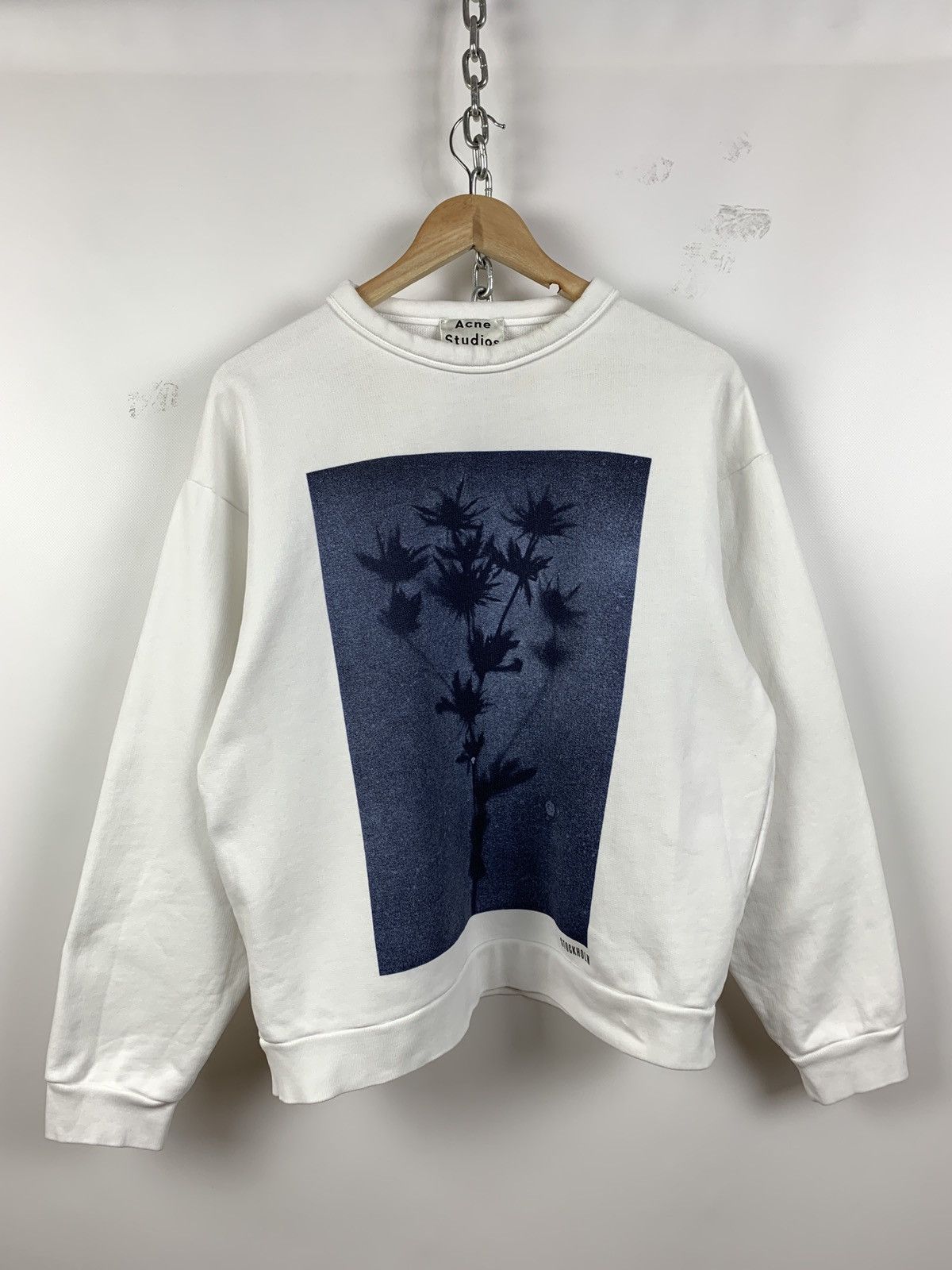 Acne Studios Acne Studios White Follow Print Floral Stockholm Sweatshirt Size US XXS / EU 40 - 1 Thumbnail
