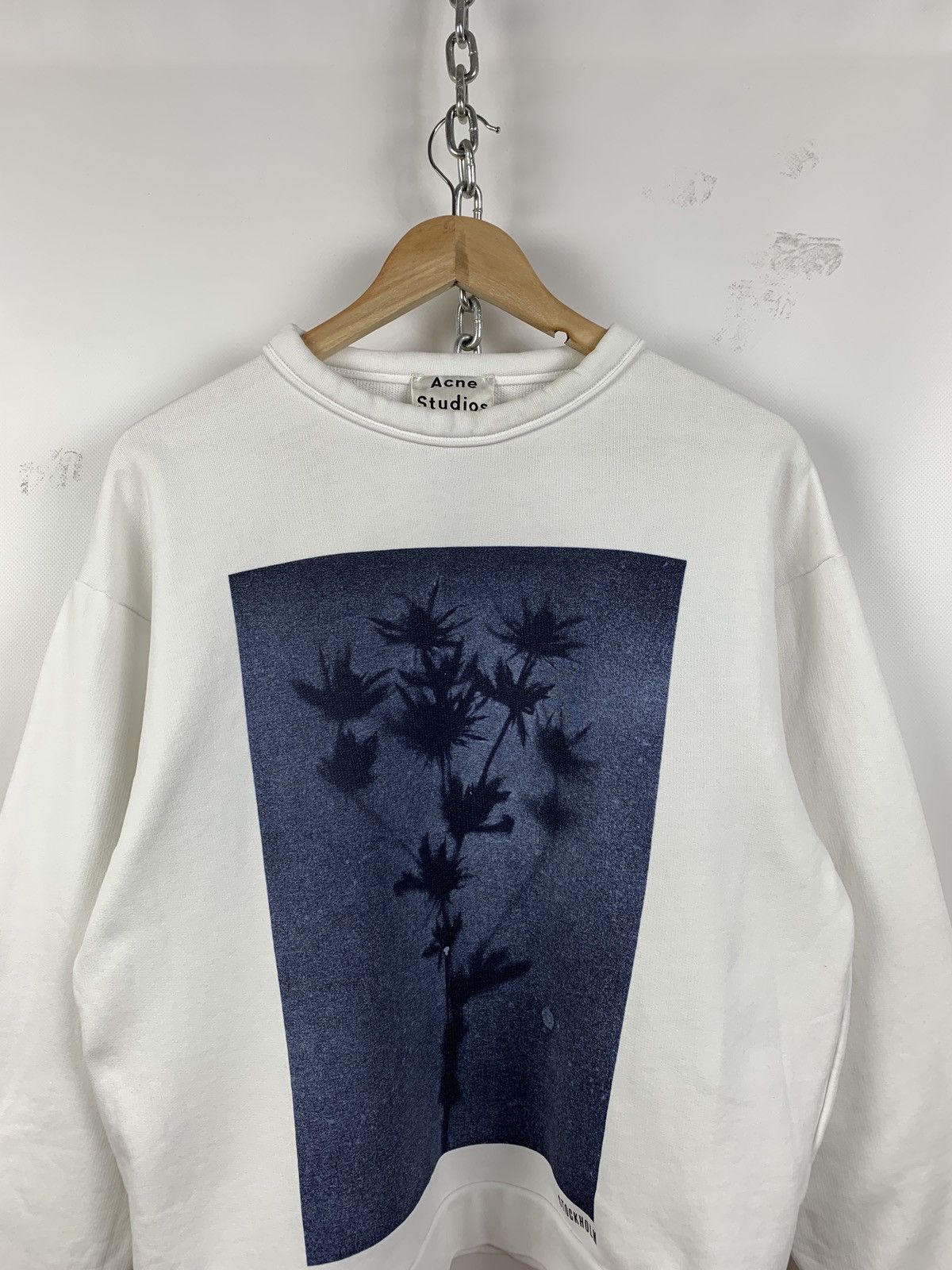 Acne Studios Acne Studios White Follow Print Floral Stockholm Sweatshirt Size US XXS / EU 40 - 5 Thumbnail