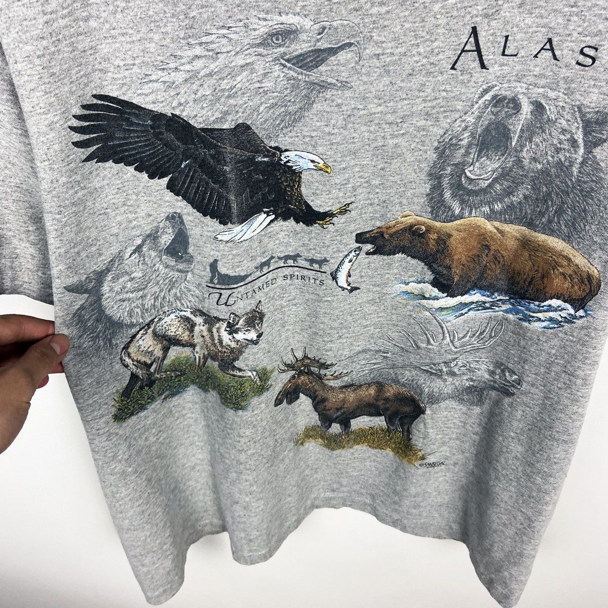 Anvil Vintage 90s Alaska Untamed Spirits Nature Anvil tee size L Size US L / EU 52-54 / 3 - 3 Thumbnail