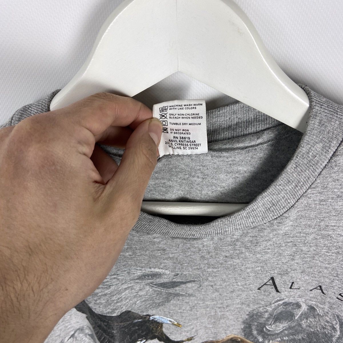Anvil Vintage 90s Alaska Untamed Spirits Nature Anvil tee size L Size US L / EU 52-54 / 3 - 5 Thumbnail