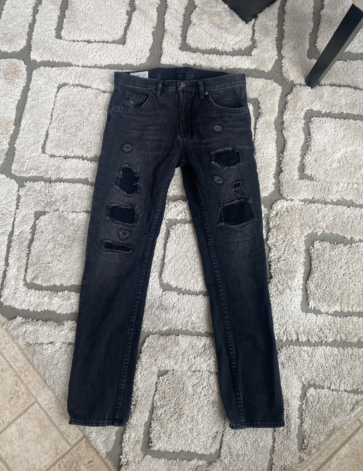 Helmut Lang Black Distressed Jeans Denim