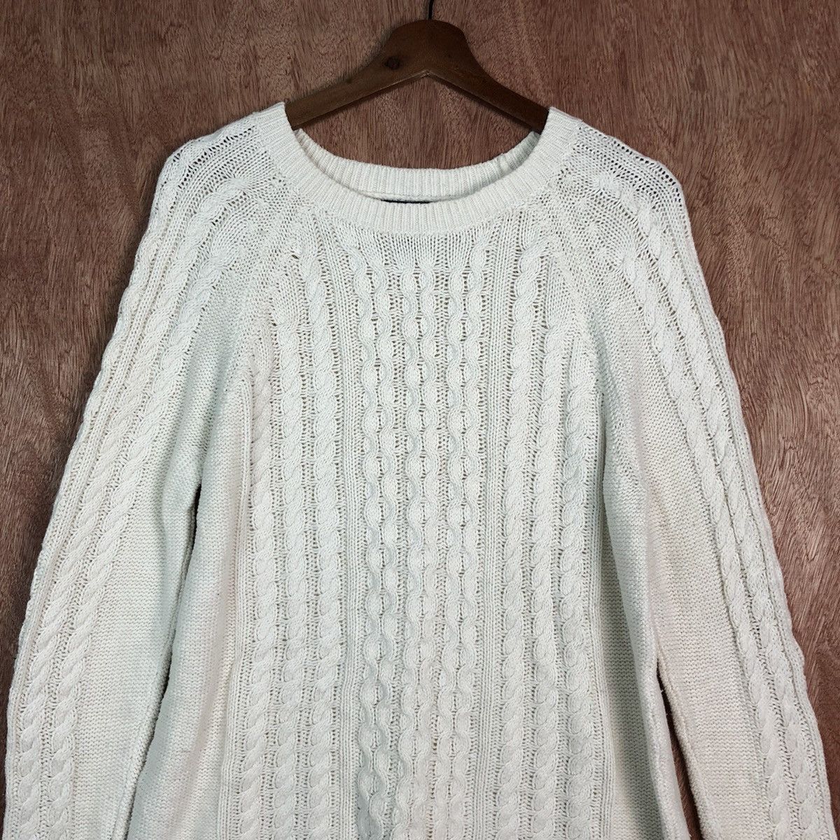 Aran Isles Knitwear Gap White Shag Shaggy cable aran isle Knitwear #6103 Size US L / EU 52-54 / 3 - 2 Thumbnail