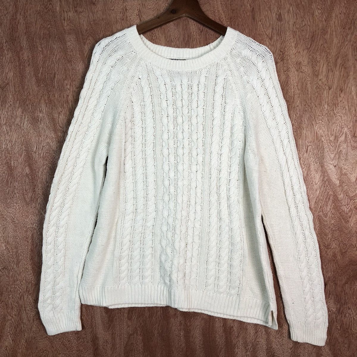 Aran Isles Knitwear Gap White Shag Shaggy cable aran isle Knitwear #6103 Size US L / EU 52-54 / 3 - 3 Thumbnail