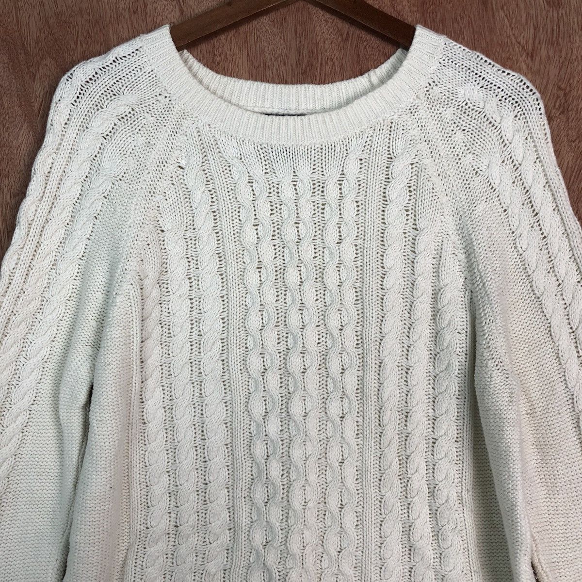 Aran Isles Knitwear Gap White Shag Shaggy cable aran isle Knitwear #6103 Size US L / EU 52-54 / 3 - 8 Thumbnail