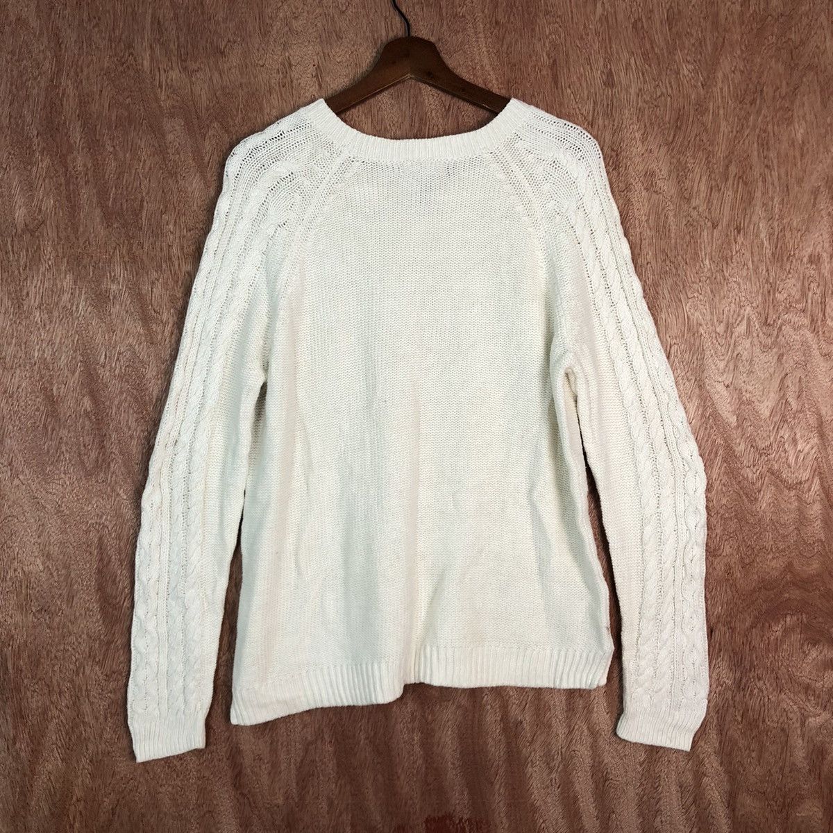 Aran Isles Knitwear Gap White Shag Shaggy cable aran isle Knitwear #6103 Size US L / EU 52-54 / 3 - 10 Thumbnail