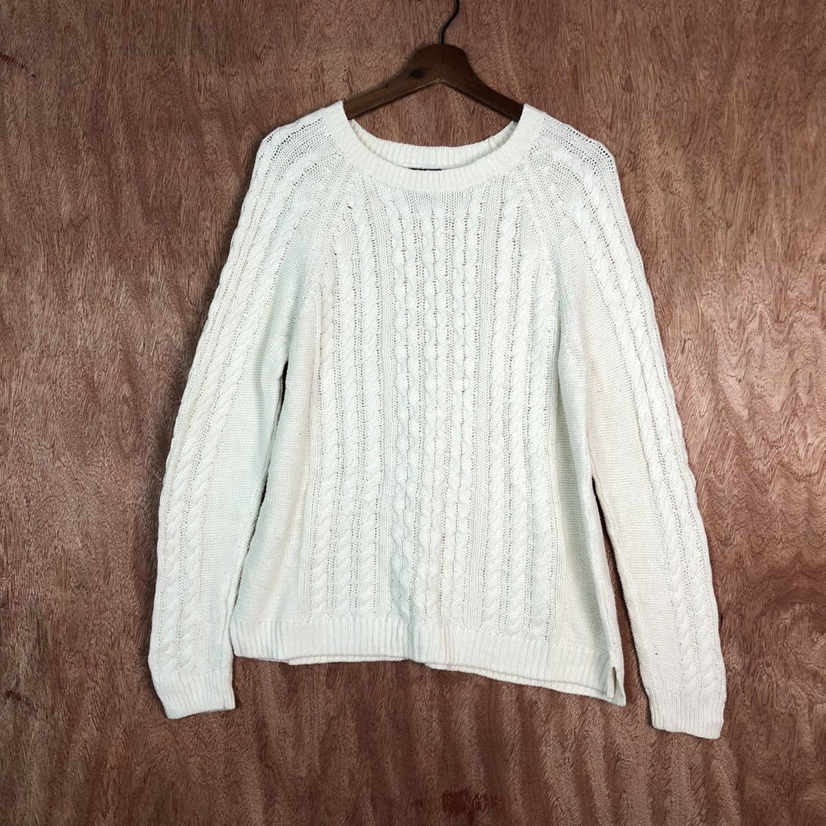 Aran Isles Knitwear Gap White Shag Shaggy cable aran isle Knitwear #6103 Size US L / EU 52-54 / 3 - 1 Thumbnail