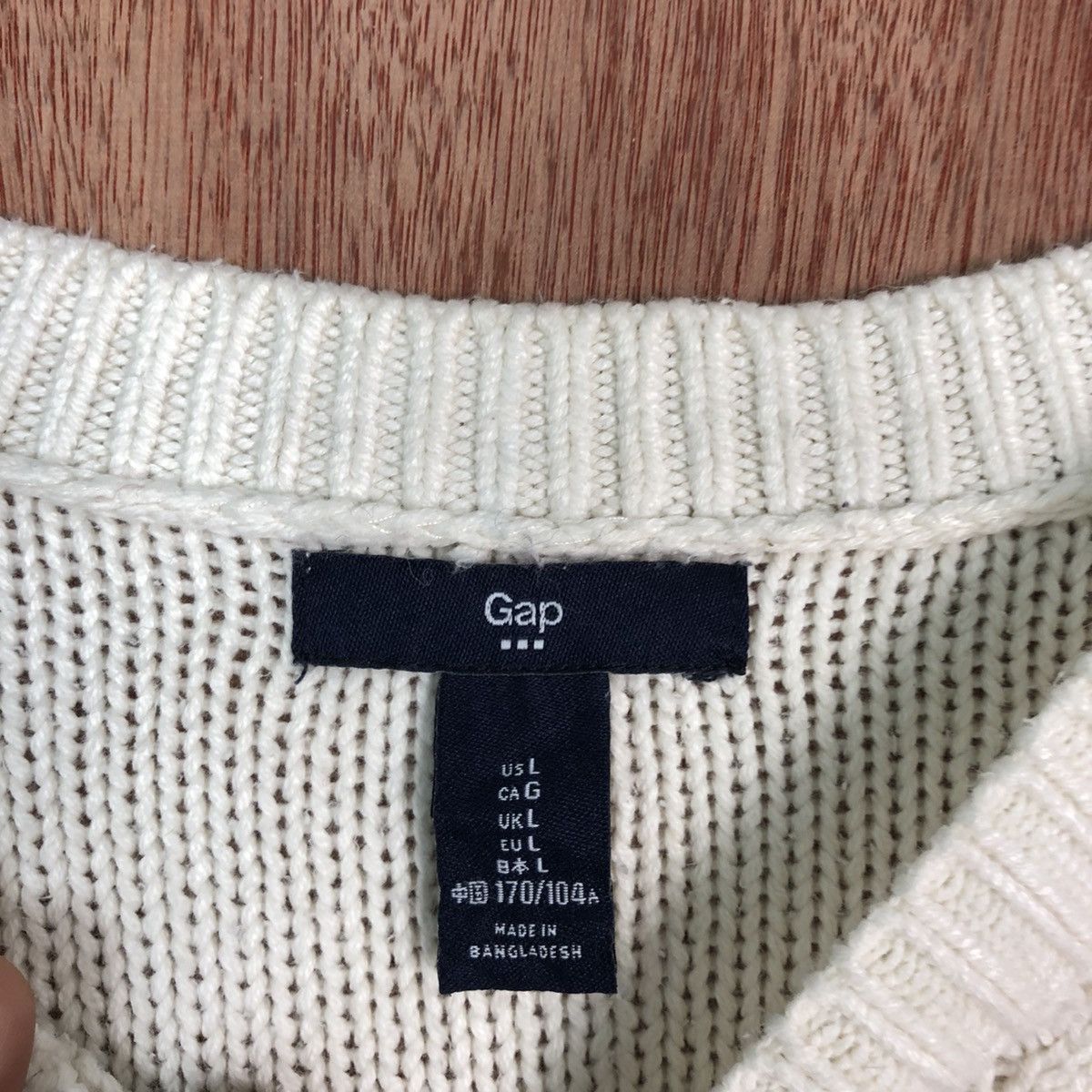 Aran Isles Knitwear Gap White Shag Shaggy cable aran isle Knitwear #6103 Size US L / EU 52-54 / 3 - 9 Thumbnail