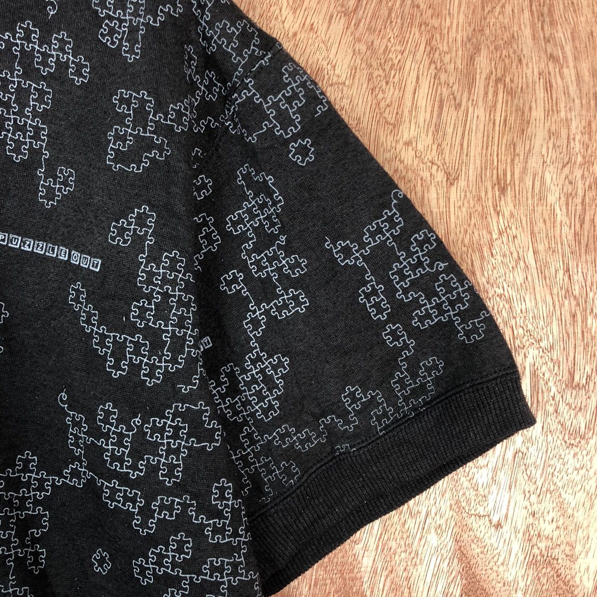 Japanese Brand Grasss Hither (Puzzle Out) Black printed art hoodie #6022 Size US M / EU 48-50 / 2 - 4 Thumbnail