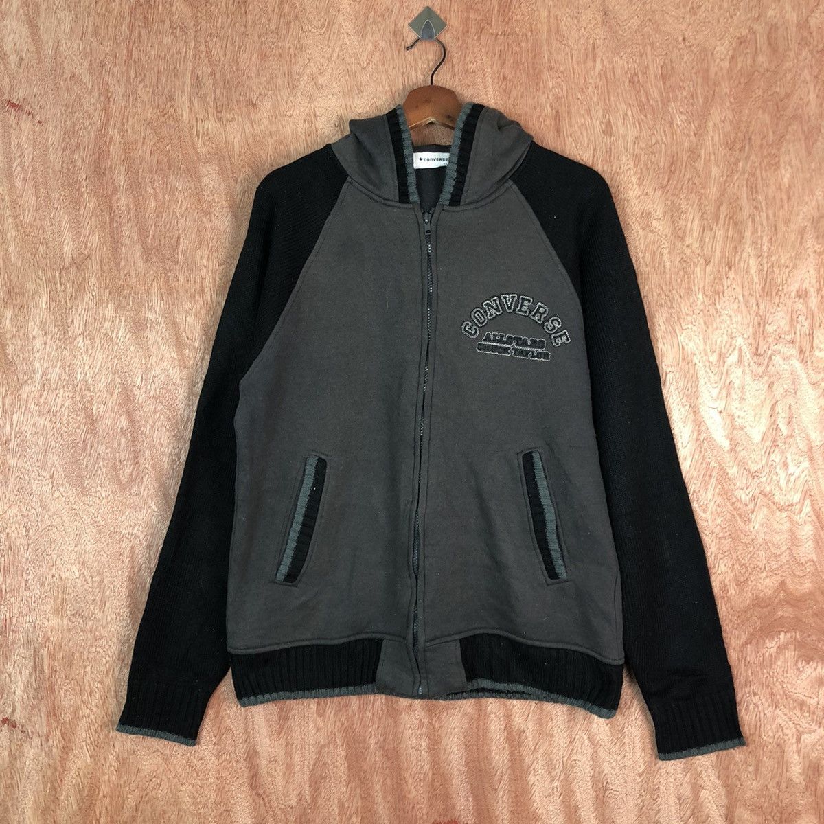 Converse Converse AllStars Grey Hoodies vintage streetwear #6012 Size US M / EU 48-50 / 2 - 1 Thumbnail