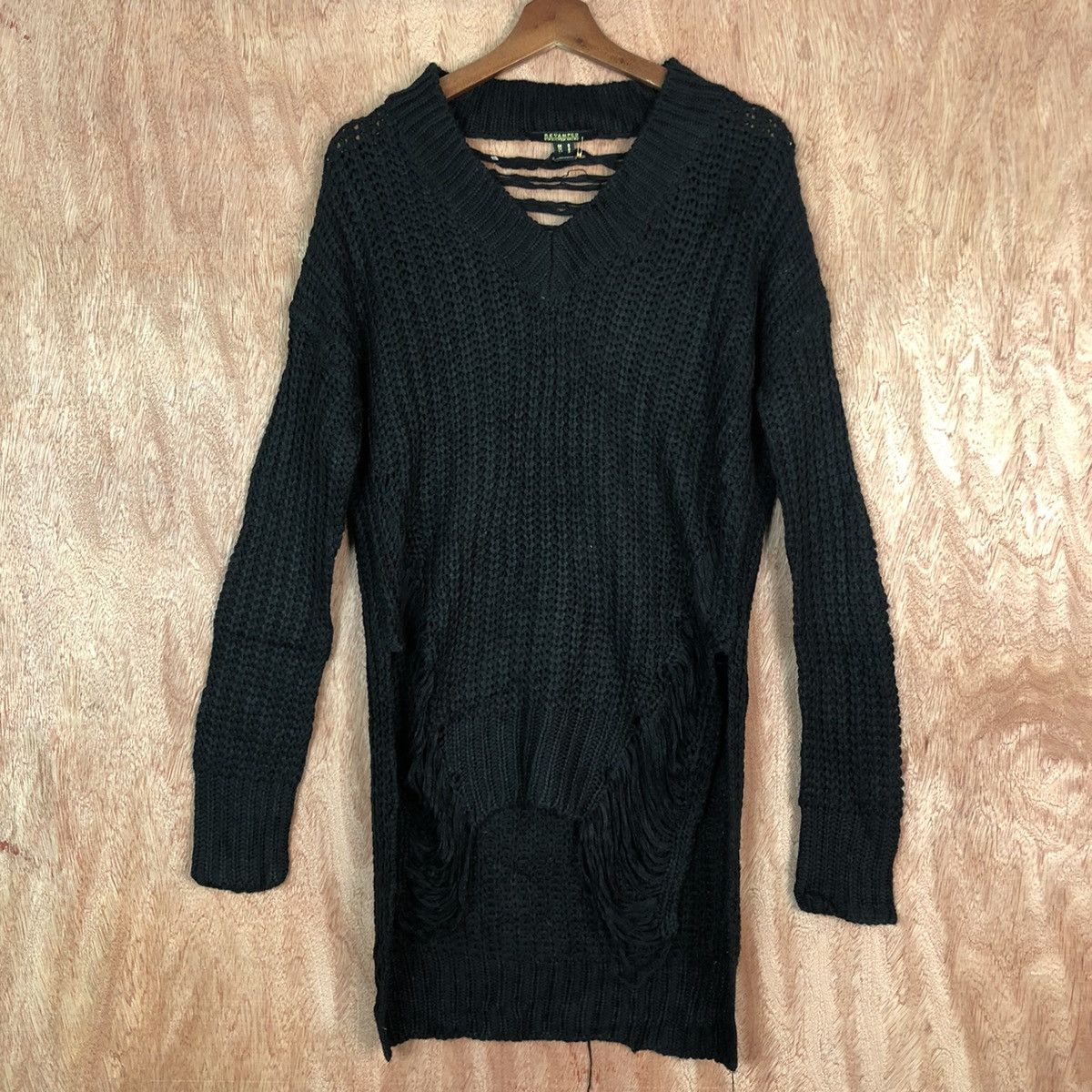 Homespun Knitwear × Japanese Brand Revamped Black Shag Shaggy distressed Knitwear #6080 Size US M / EU 48-50 / 2 - 3 Thumbnail