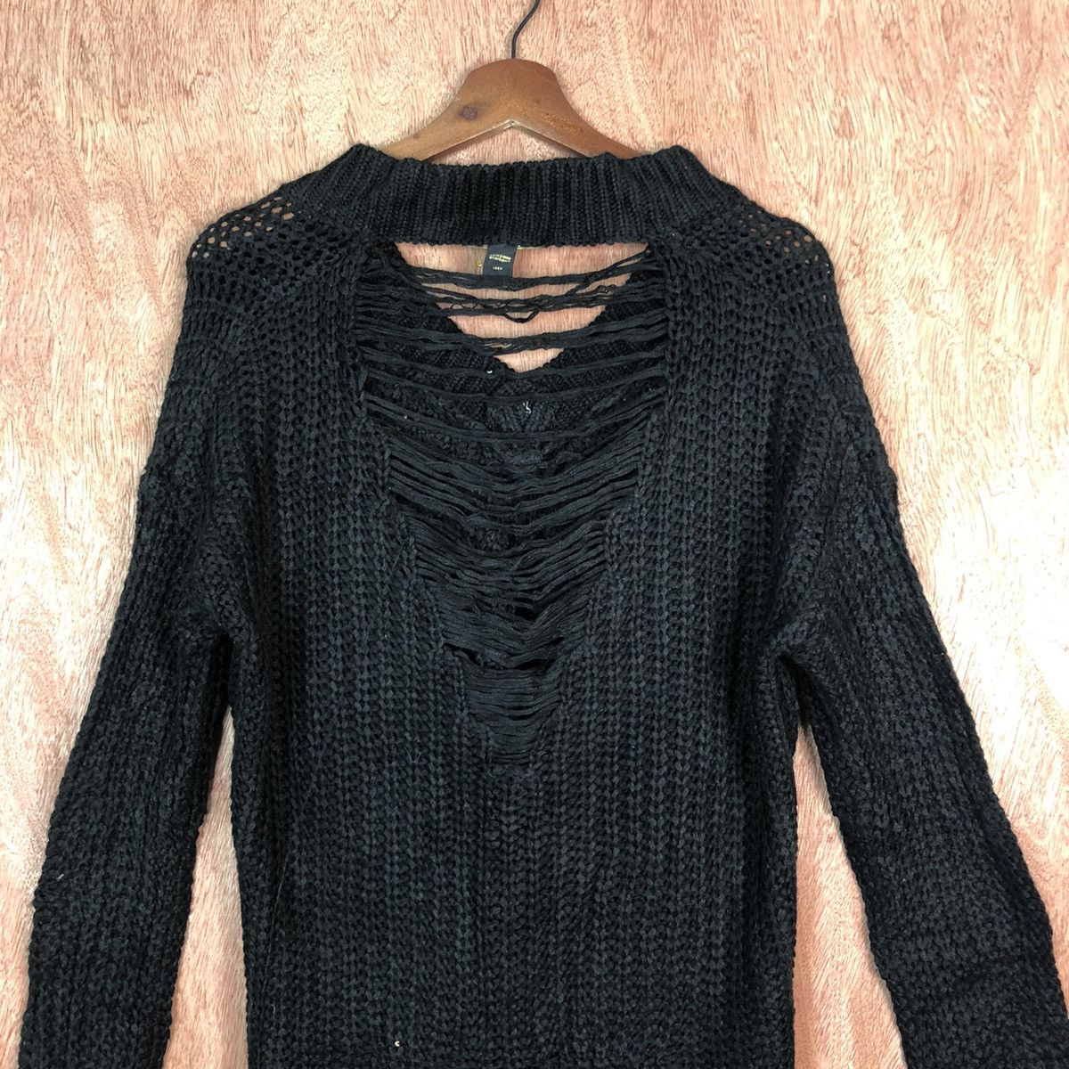 Homespun Knitwear × Japanese Brand Revamped Black Shag Shaggy distressed Knitwear #6080 Size US M / EU 48-50 / 2 - 11 Thumbnail