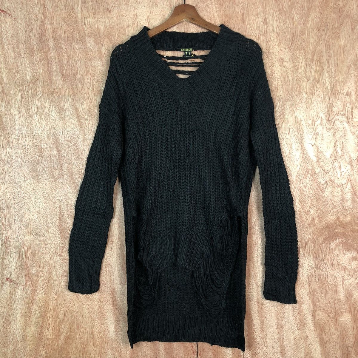 Homespun Knitwear × Japanese Brand Revamped Black Shag Shaggy distressed Knitwear #6080 Size US M / EU 48-50 / 2 - 1 Thumbnail
