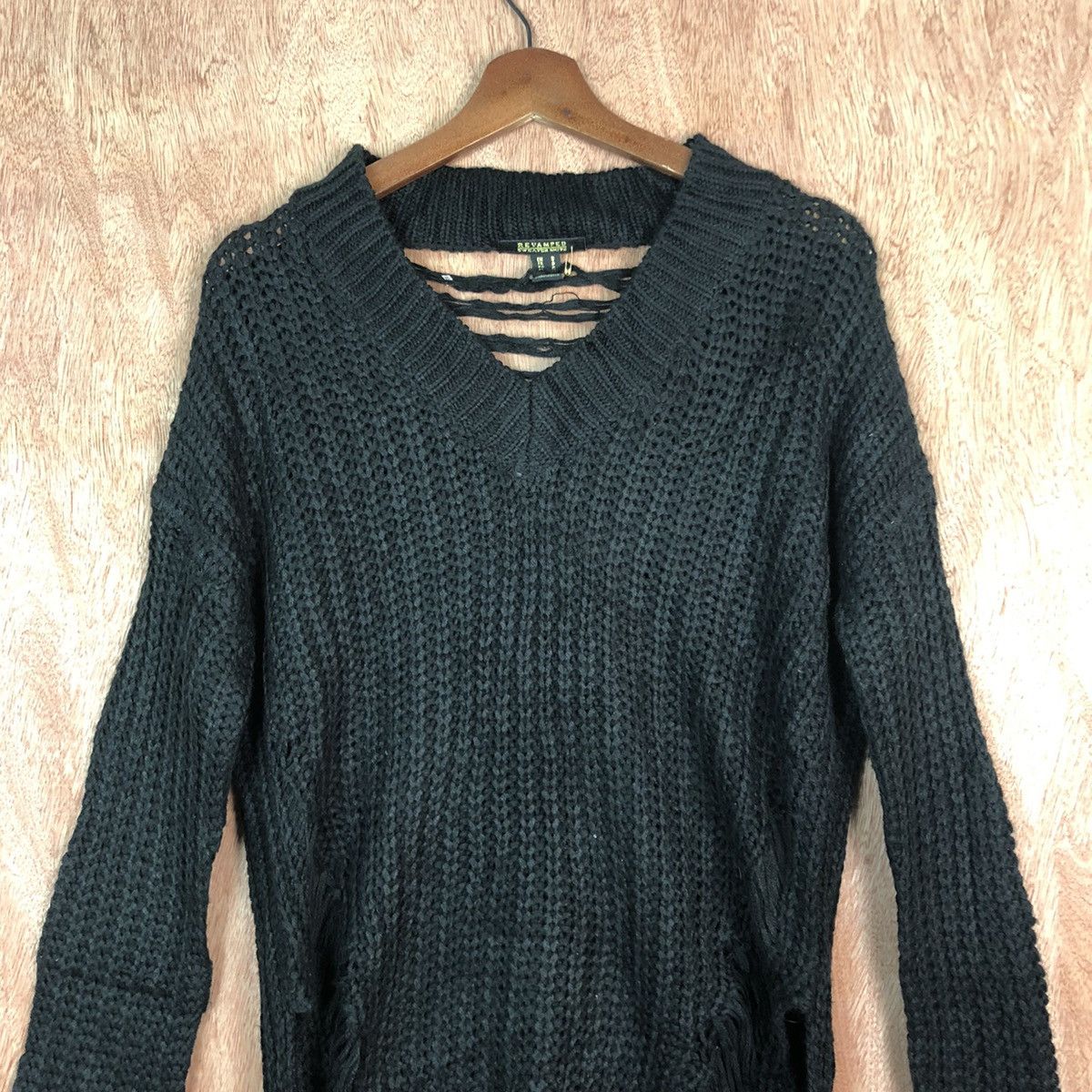 Homespun Knitwear × Japanese Brand Revamped Black Shag Shaggy distressed Knitwear #6080 Size US M / EU 48-50 / 2 - 2 Thumbnail