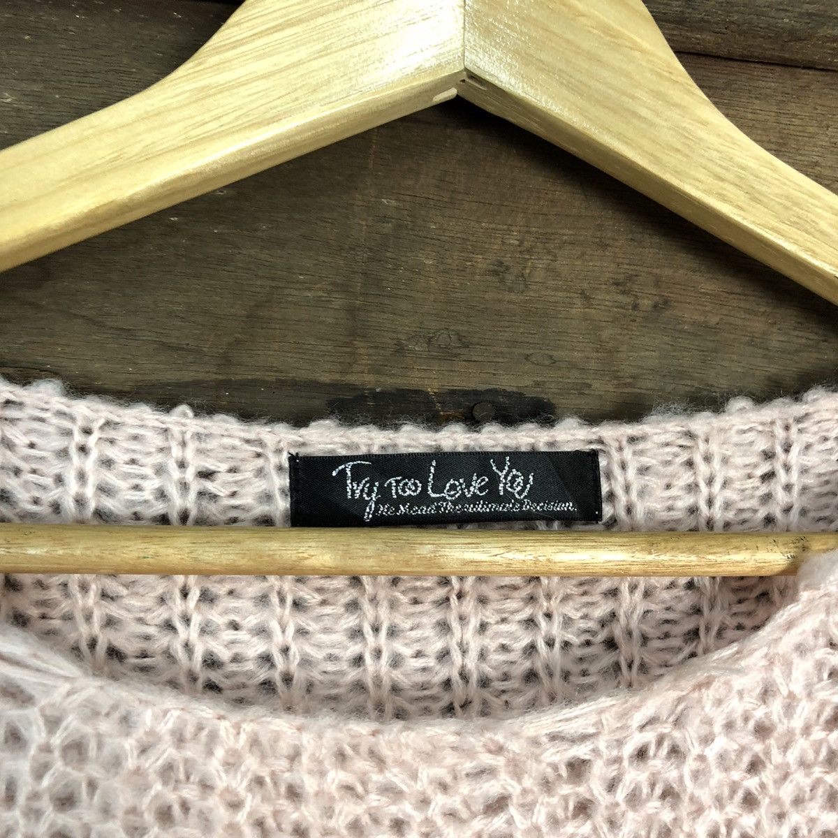 Aran Isles Knitwear Try Too Love You Pink Knitwear crochet #050 Size US M / EU 48-50 / 2 - 6 Thumbnail