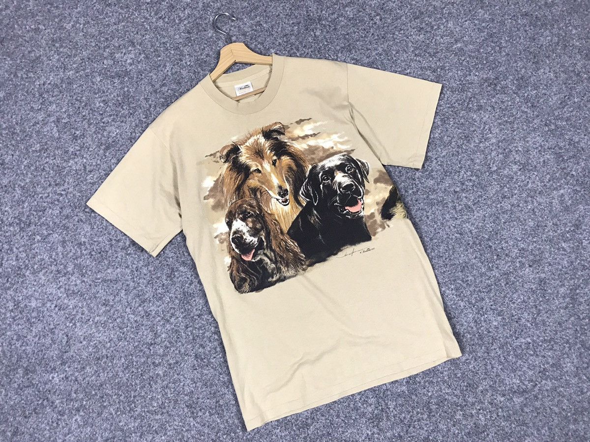 Vintage Hazelwoods Vintage 90s dogs t-shirt Size US L / EU 52-54 / 3 - 5 Thumbnail
