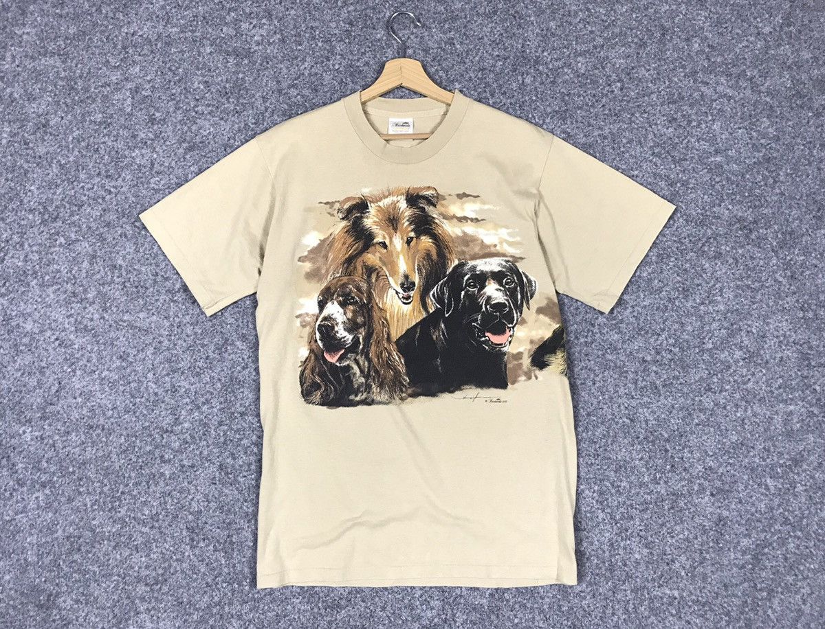 Vintage Hazelwoods Vintage 90s dogs t-shirt Size US L / EU 52-54 / 3 - 1 Thumbnail