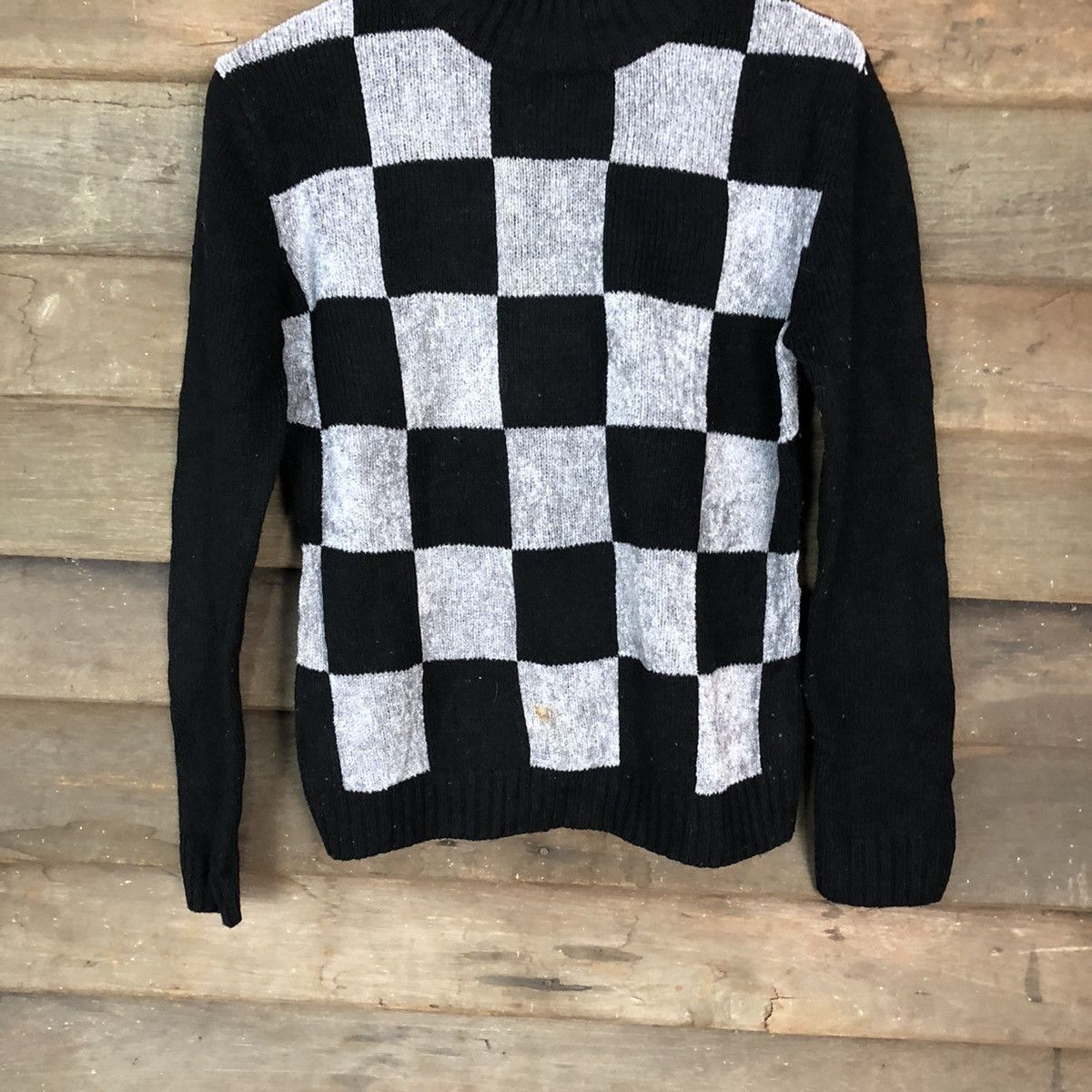 Aran Isles Knitwear Kate Ecru Checkred Grey Black Knitwear #H021 Size US S / EU 44-46 / 1 - 3 Thumbnail