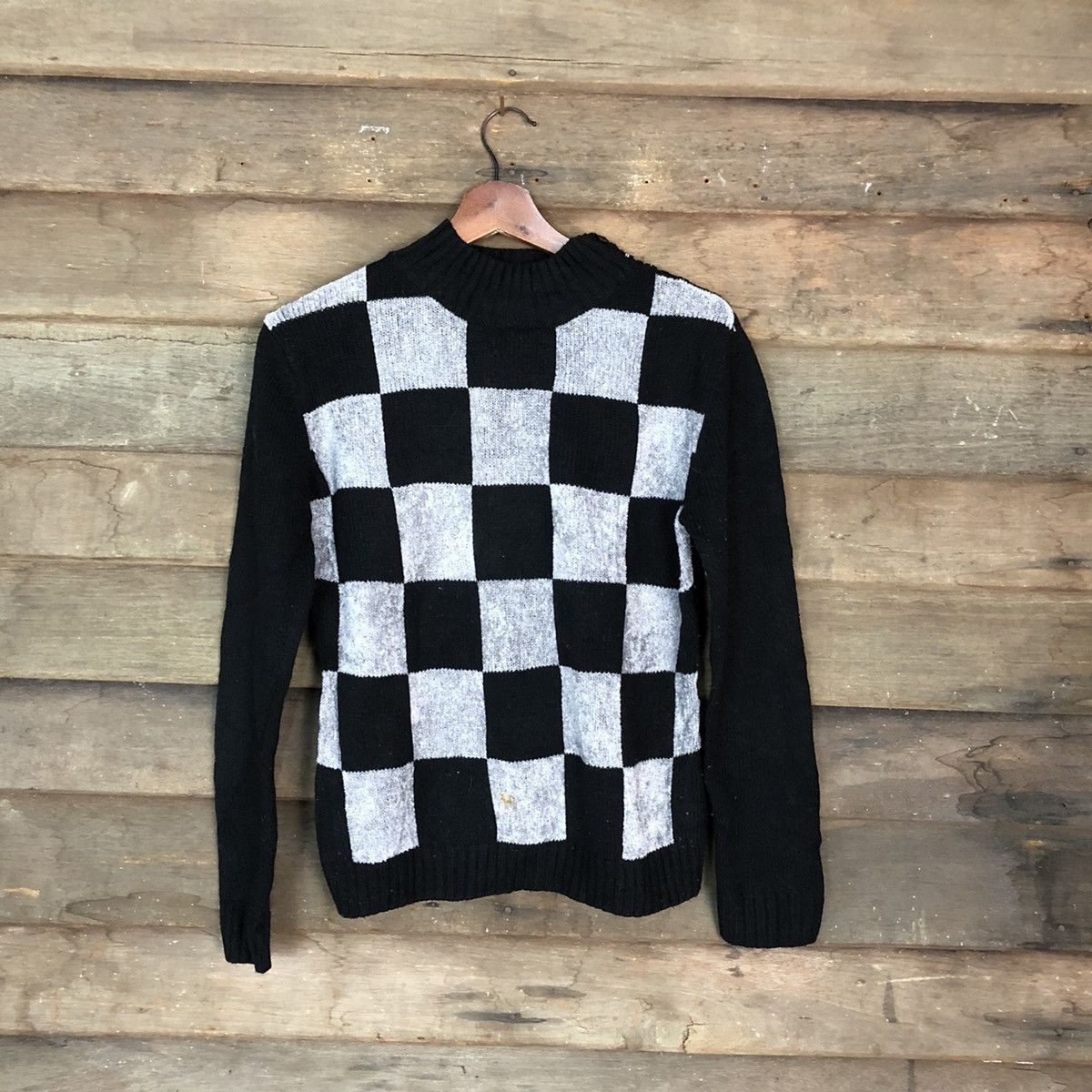 Aran Isles Knitwear Kate Ecru Checkred Grey Black Knitwear #H021 Size US S / EU 44-46 / 1 - 1 Thumbnail