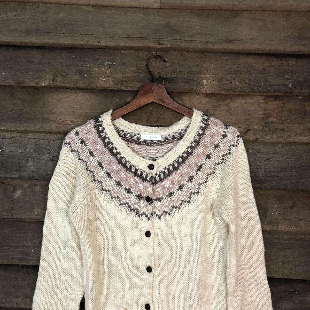 Japanese Brand Lui Lakke Brown Knitwear cardigan navajo #H022 Size US S / EU 44-46 / 1 - 2 Thumbnail