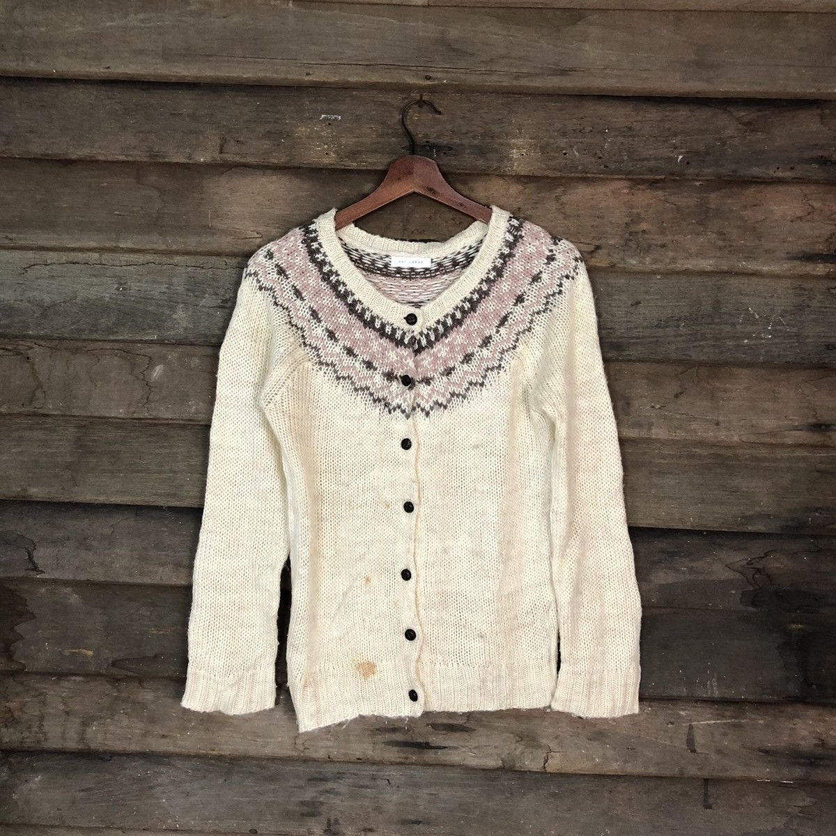 Japanese Brand Lui Lakke Brown Knitwear cardigan navajo #H022 Size US S / EU 44-46 / 1 - 1 Thumbnail